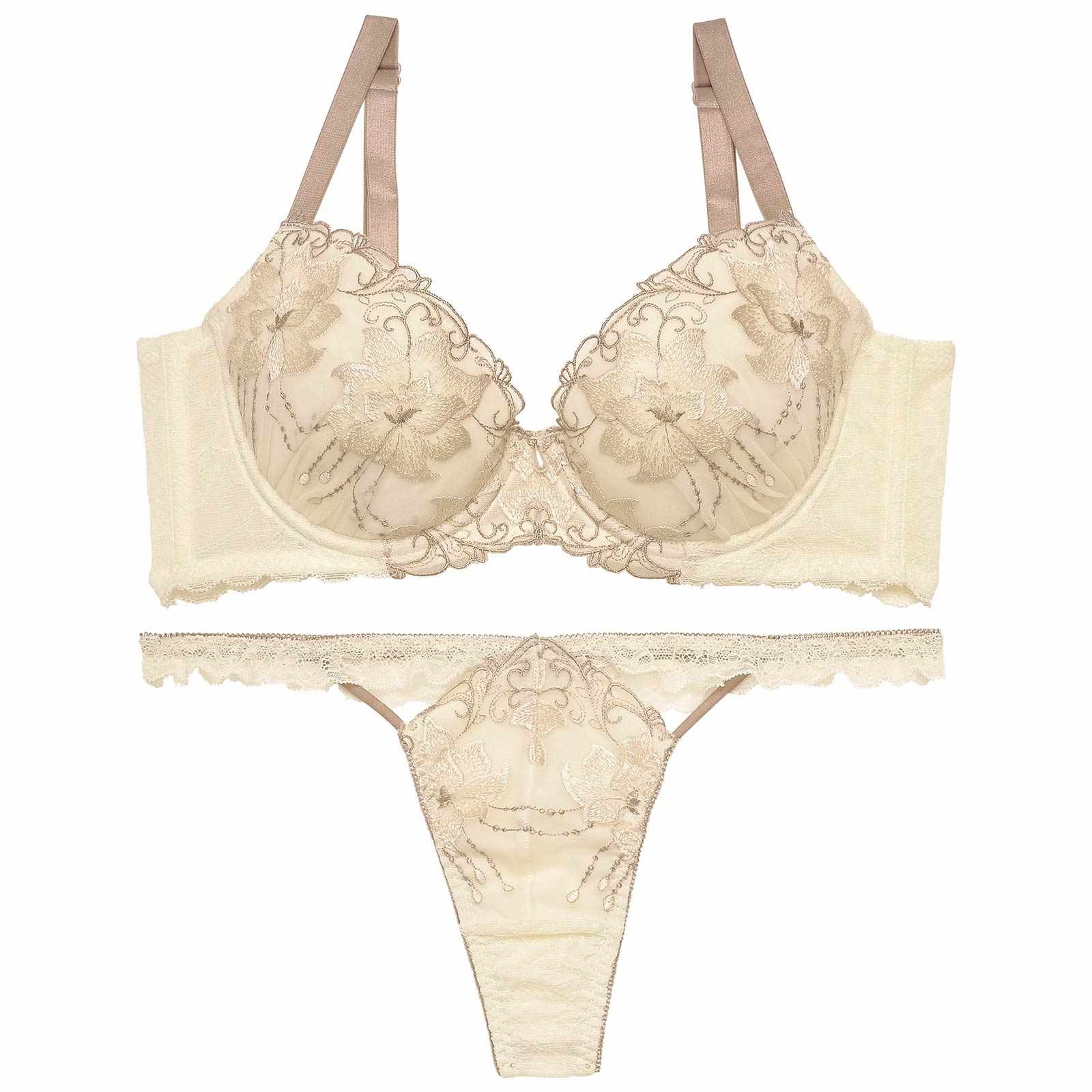 【永尾まりや着用】【Reinest】トワイライトブルーム育乳脇高★魔法のブラジャー&バック透けTバックショーツ