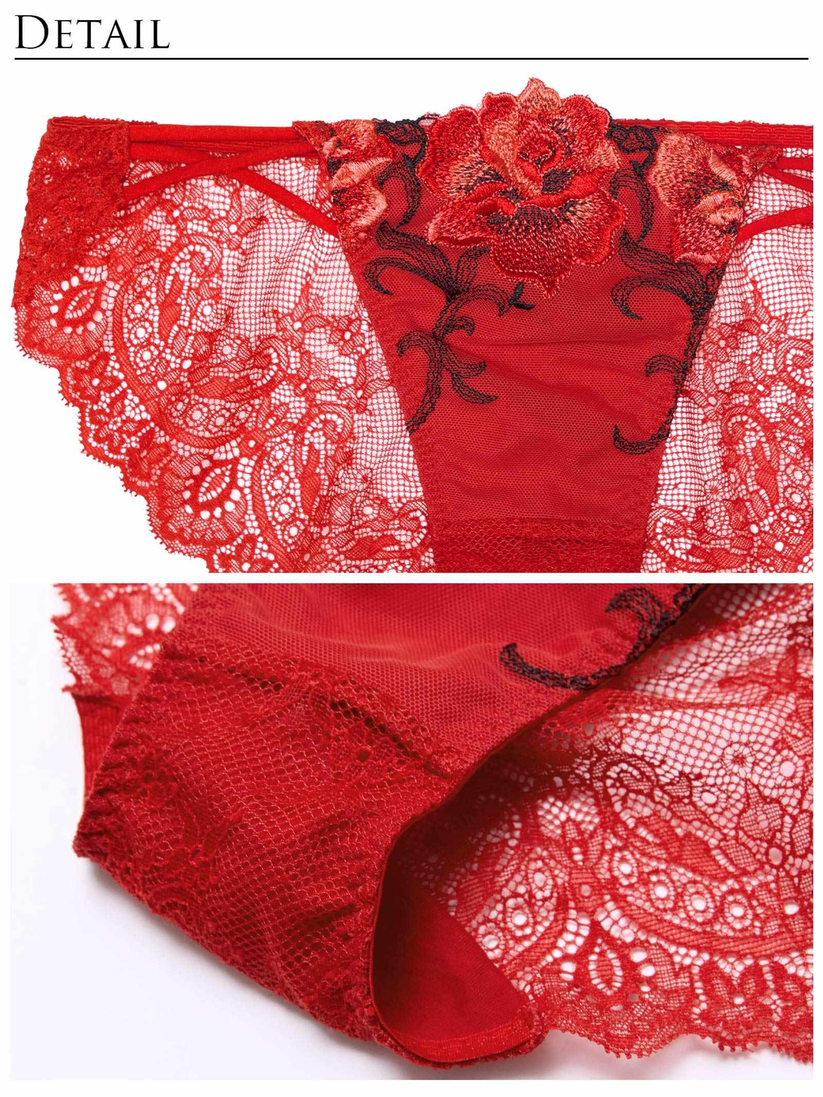 【Reinest】クラッシーディープローズブラジャー&バック透けフルバックショーツ - 【公式】247Lingerie