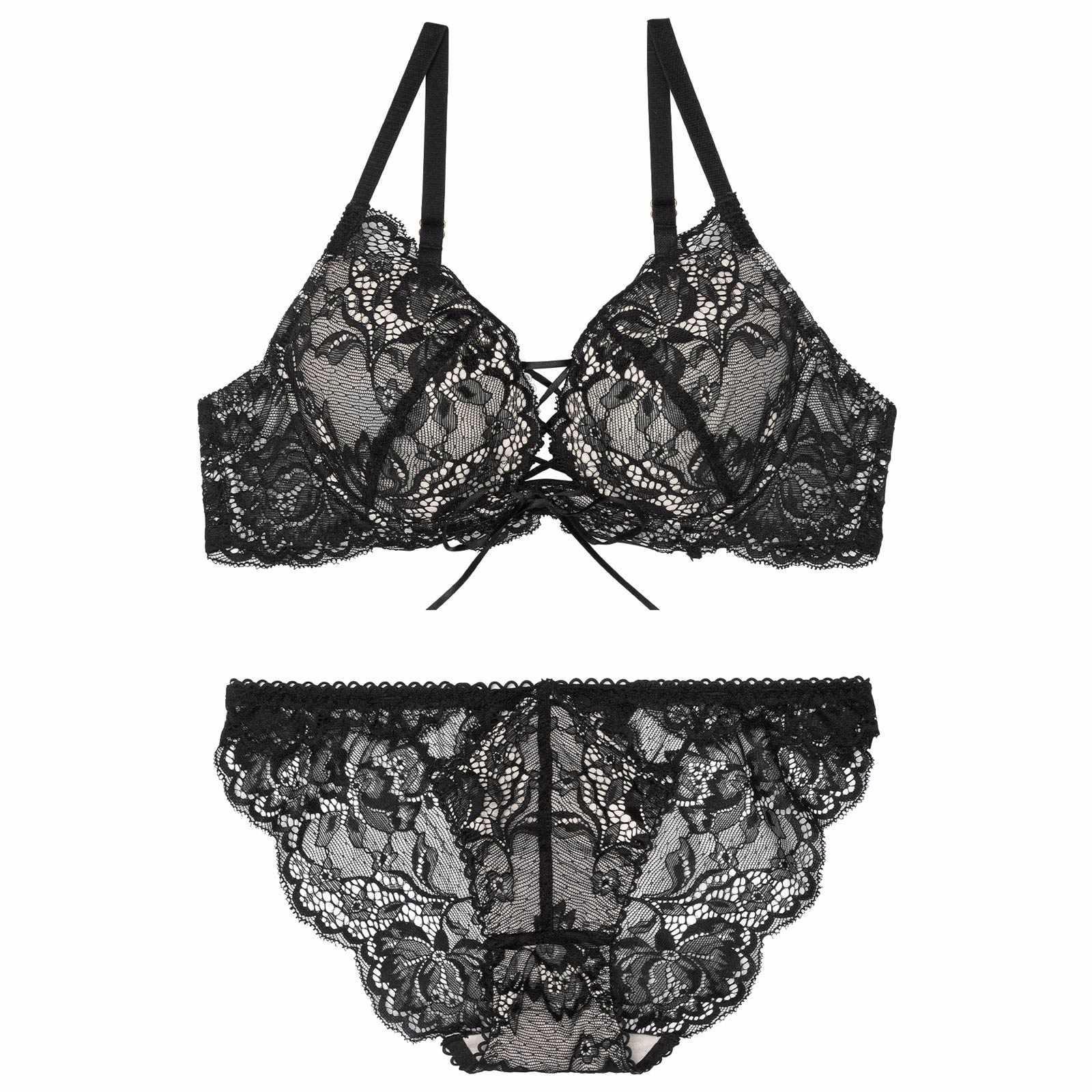 2/11再販!【Reinest】リュクスカットレースアップブラジャー&バック透けフルバックショーツ - 【公式】247Lingerie