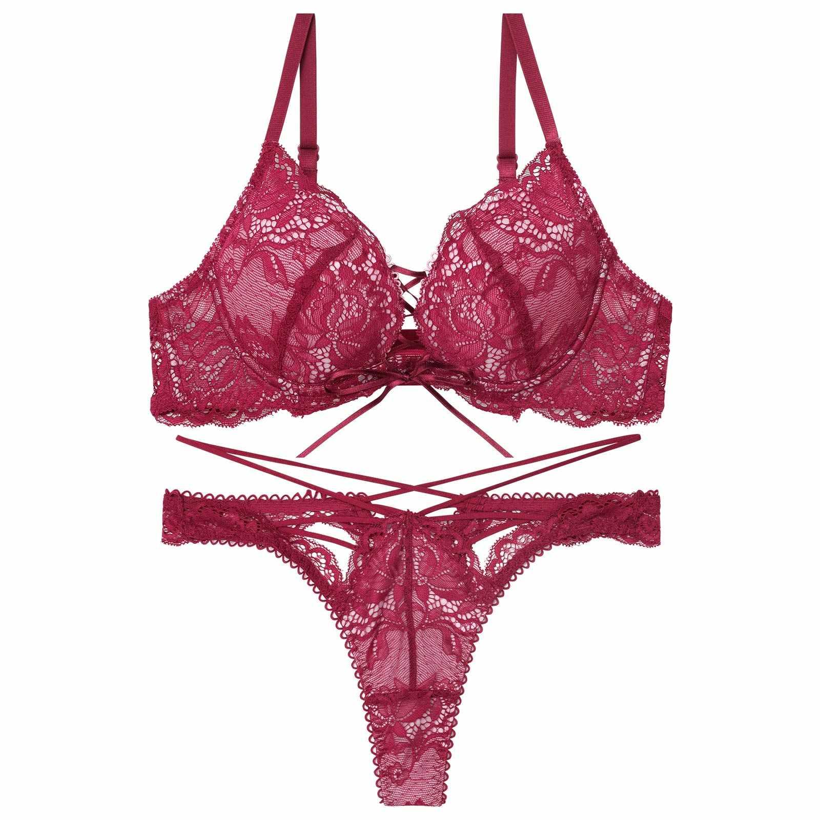 2/11再販!【Reinest】リュクスカットレースアップブラジャー&バック透けTバックショーツ - 【公式】247Lingerie