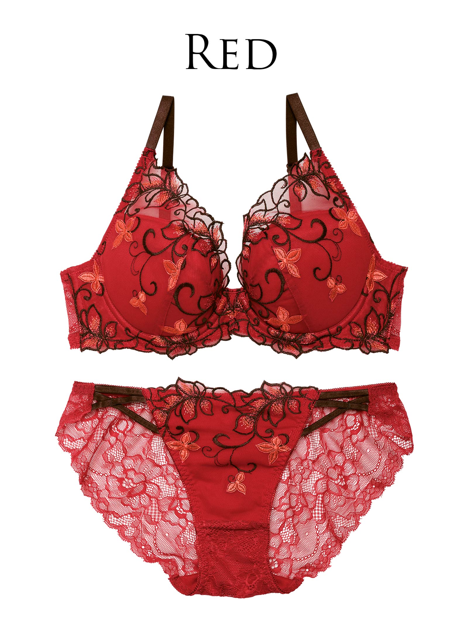 【永尾まりや着用】【Reinest】ディープクイーンアイビーブラジャー&バック透けフルバックショーツ