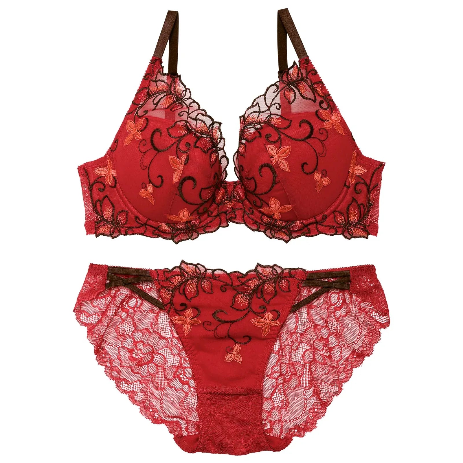 【永尾まりや着用】【Reinest】ディープクイーンアイビーブラジャー&バック透けフルバックショーツ - 【公式】247Lingerie