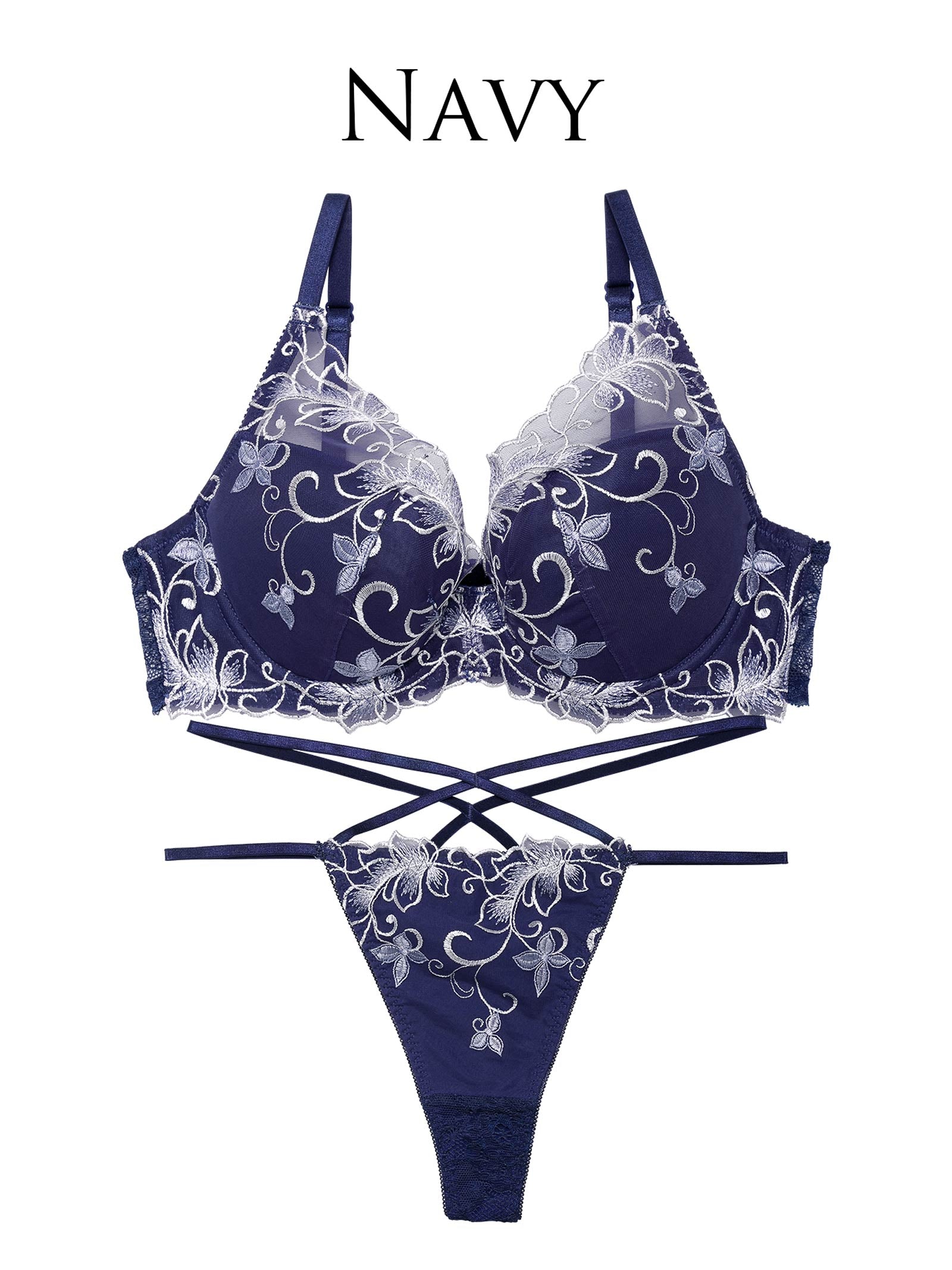 【永尾まりや着用】【Reinest】ディープクイーンアイビーブラジャー&バック透けTバックショーツ