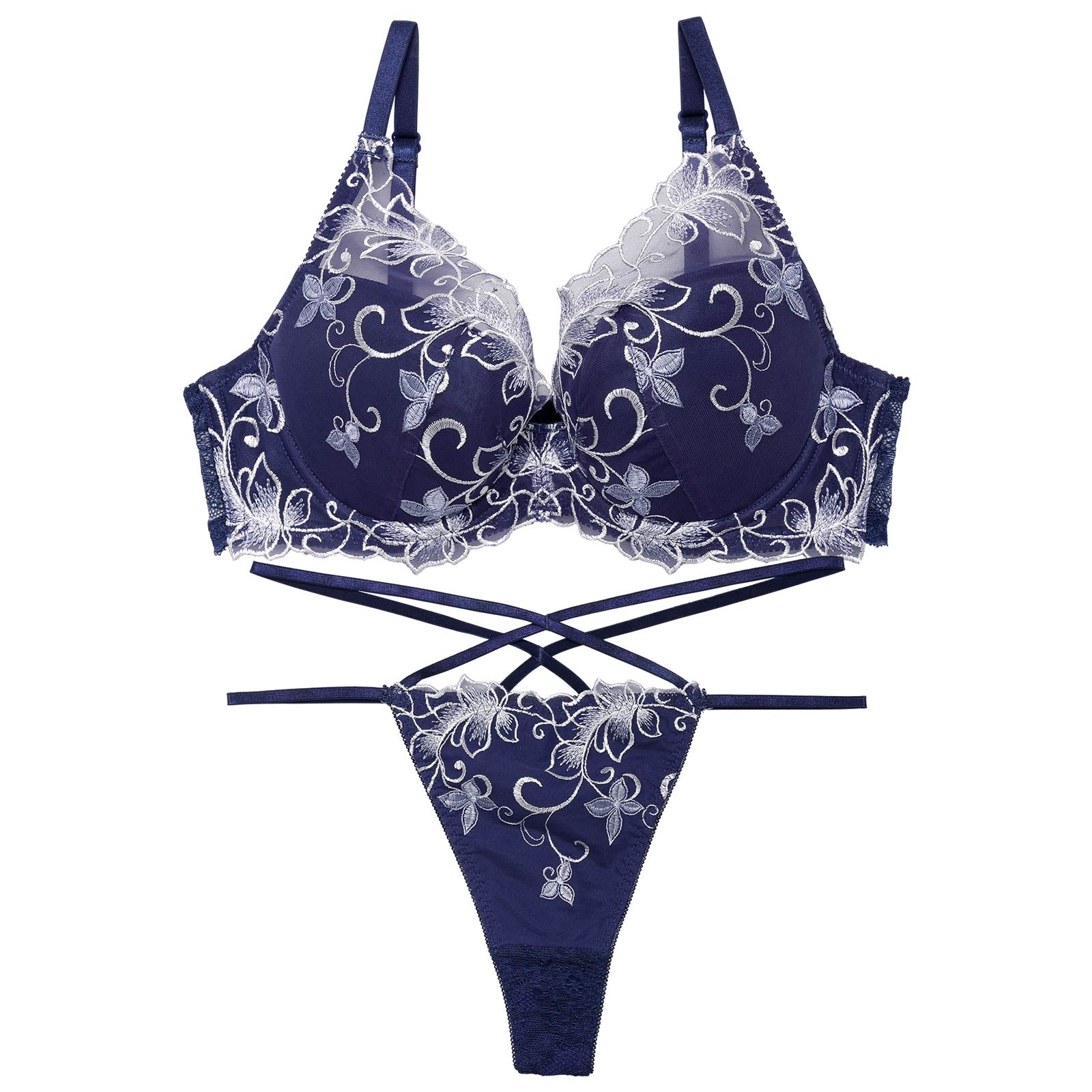 【永尾まりや着用】【Reinest】ディープクイーンアイビーブラジャー&バック透けTバックショーツ