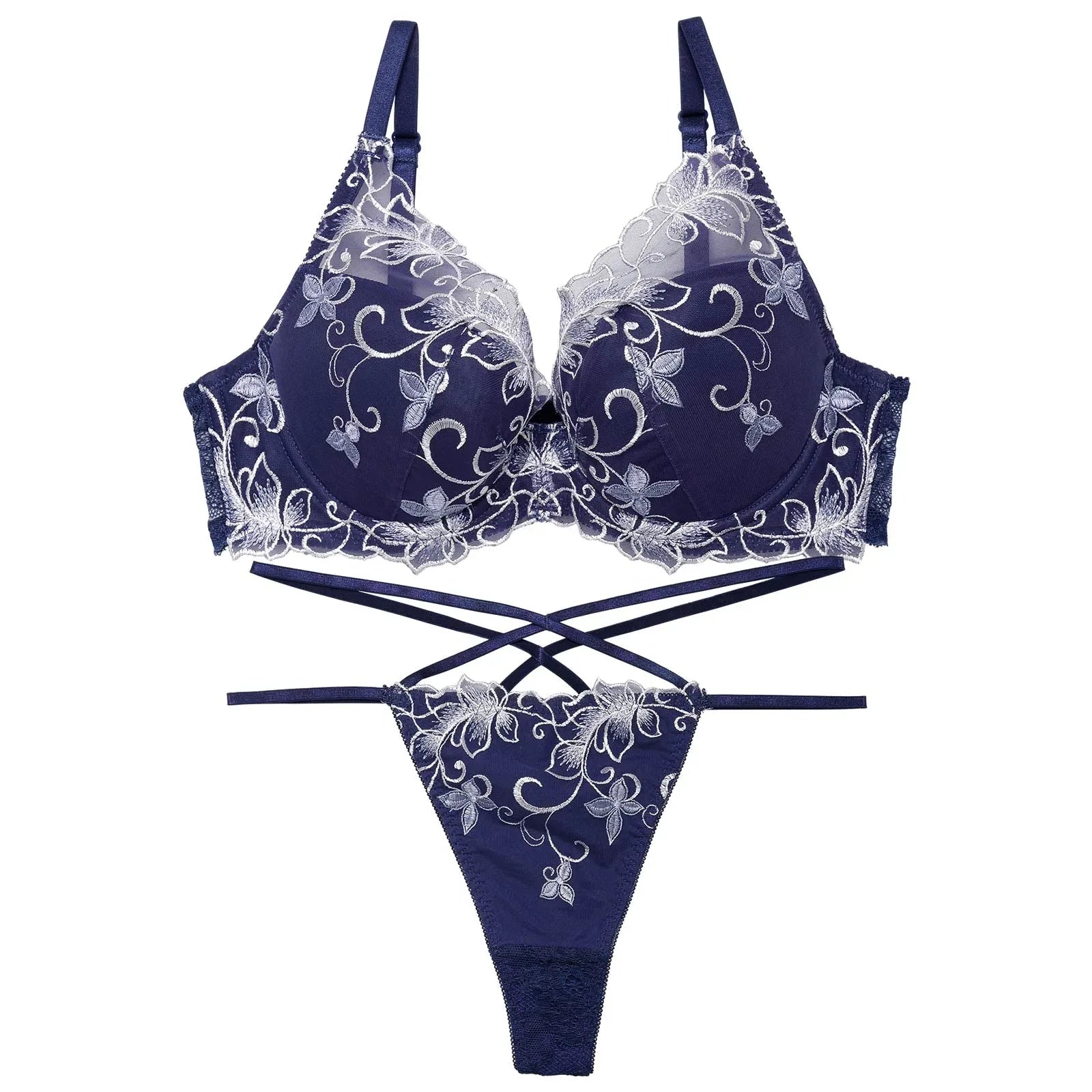 【永尾まりや着用】【Reinest】ディープクイーンアイビーブラジャー&バック透けTバックショーツ - 【公式】247Lingerie
