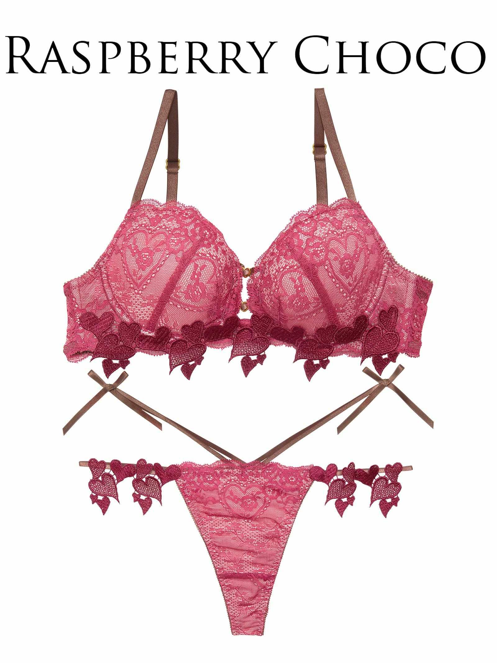 2/18再販!【Reinest】クイーンベリーハートブラジャー&バック透けTバックショーツ - 【公式】247Lingerie