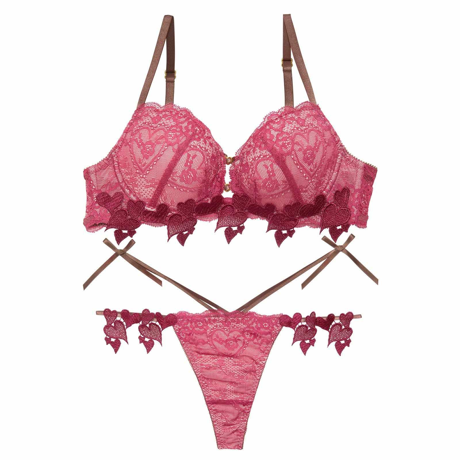 2/18再販!【Reinest】クイーンベリーハートブラジャー&バック透けTバックショーツ - 【公式】247Lingerie