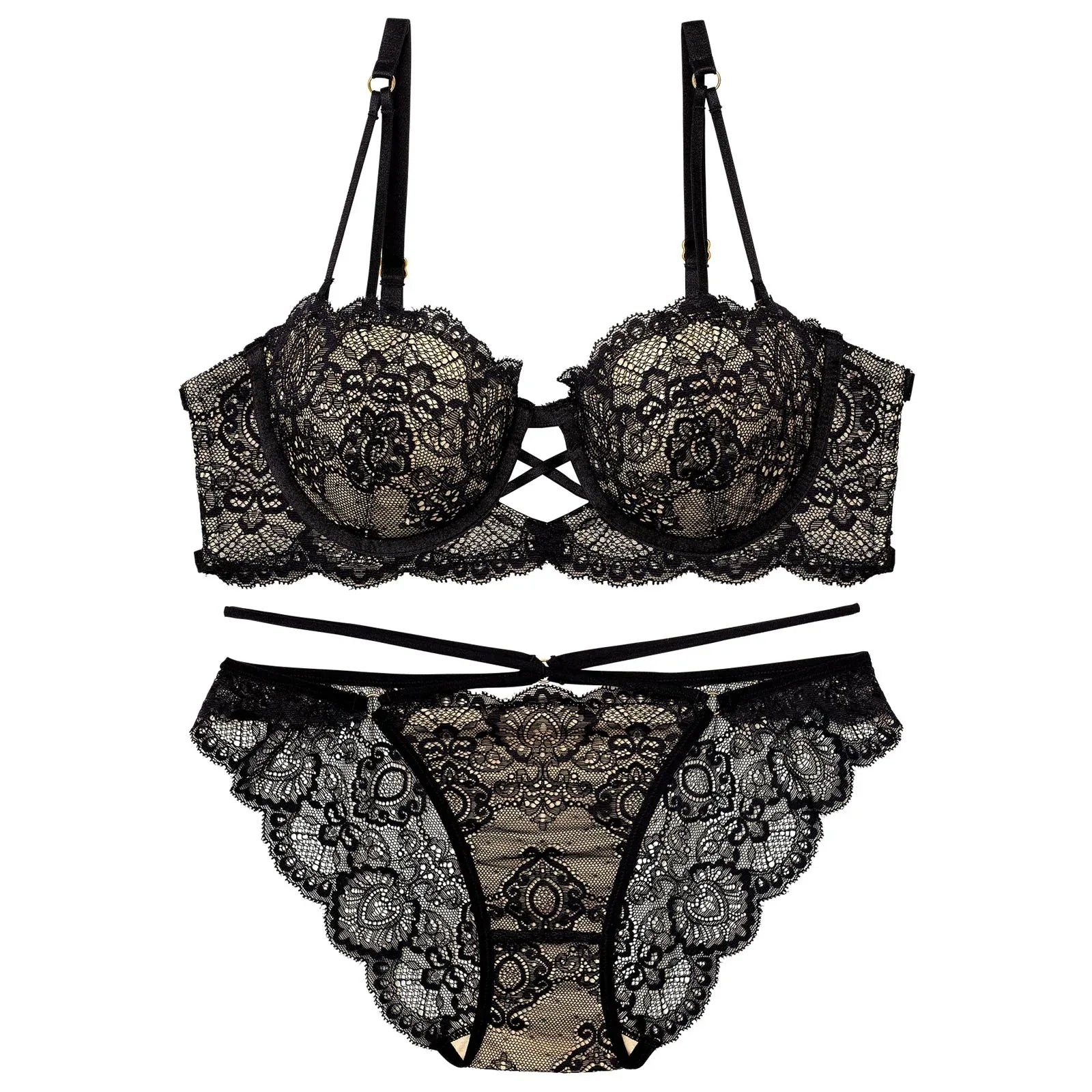 3/10再販!【Reinest】グラマラスホールレーシィブラジャー&バック透けフルバックショーツ