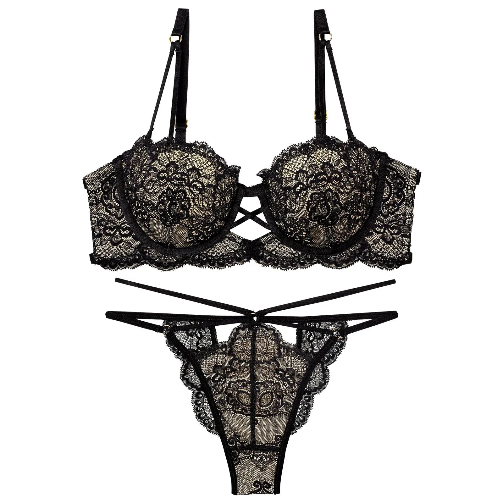 3/10再販!【Reinest】グラマラスホールレーシィブラジャー&バック透けTバックショーツ