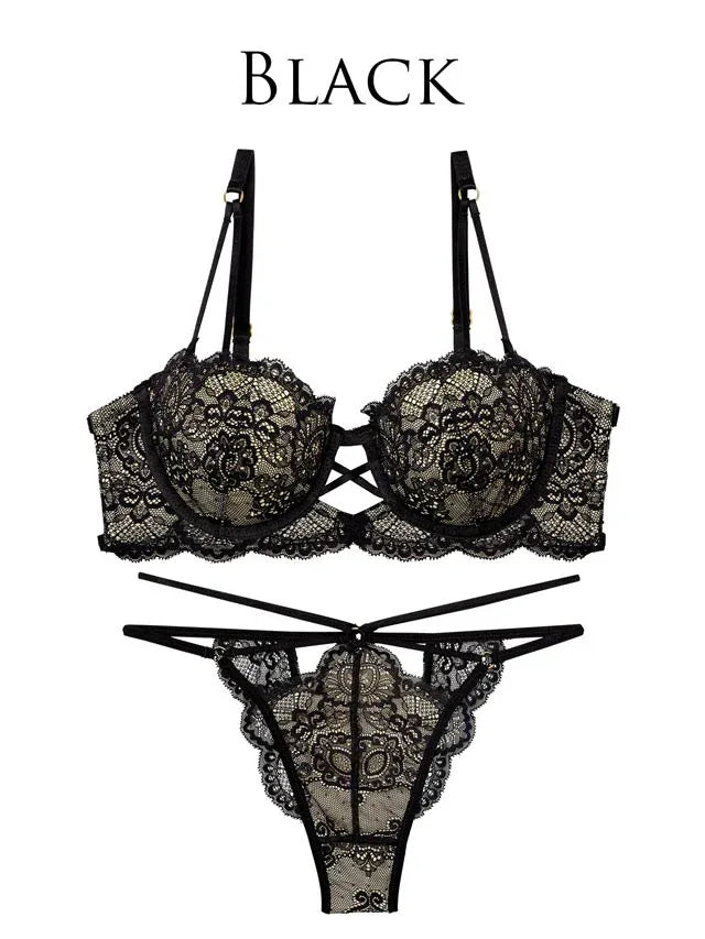 3/10再販!【Reinest】グラマラスホールレーシィブラジャー&バック透けTバックショーツ