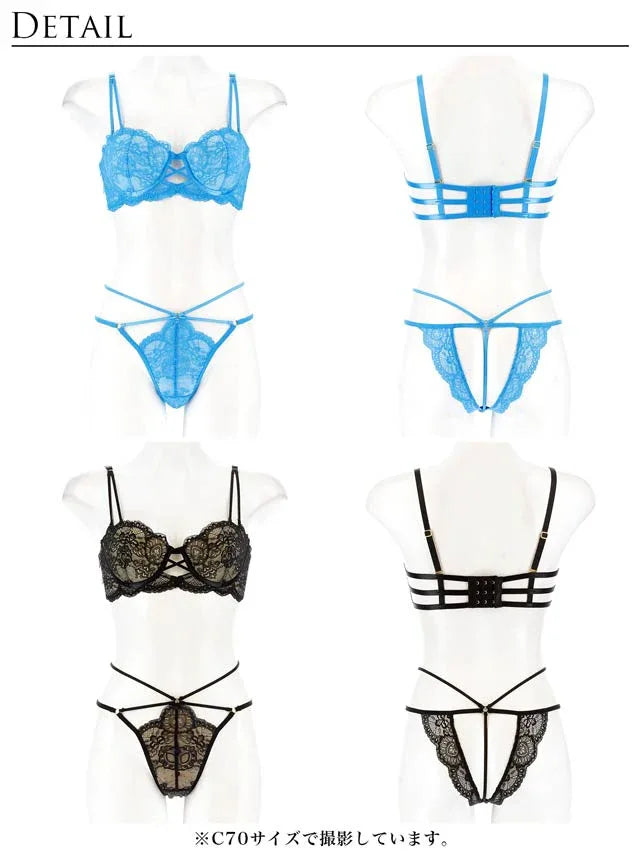 3/10再販!【Reinest】グラマラスホールレーシィブラジャー&バック透けTバックショーツ
