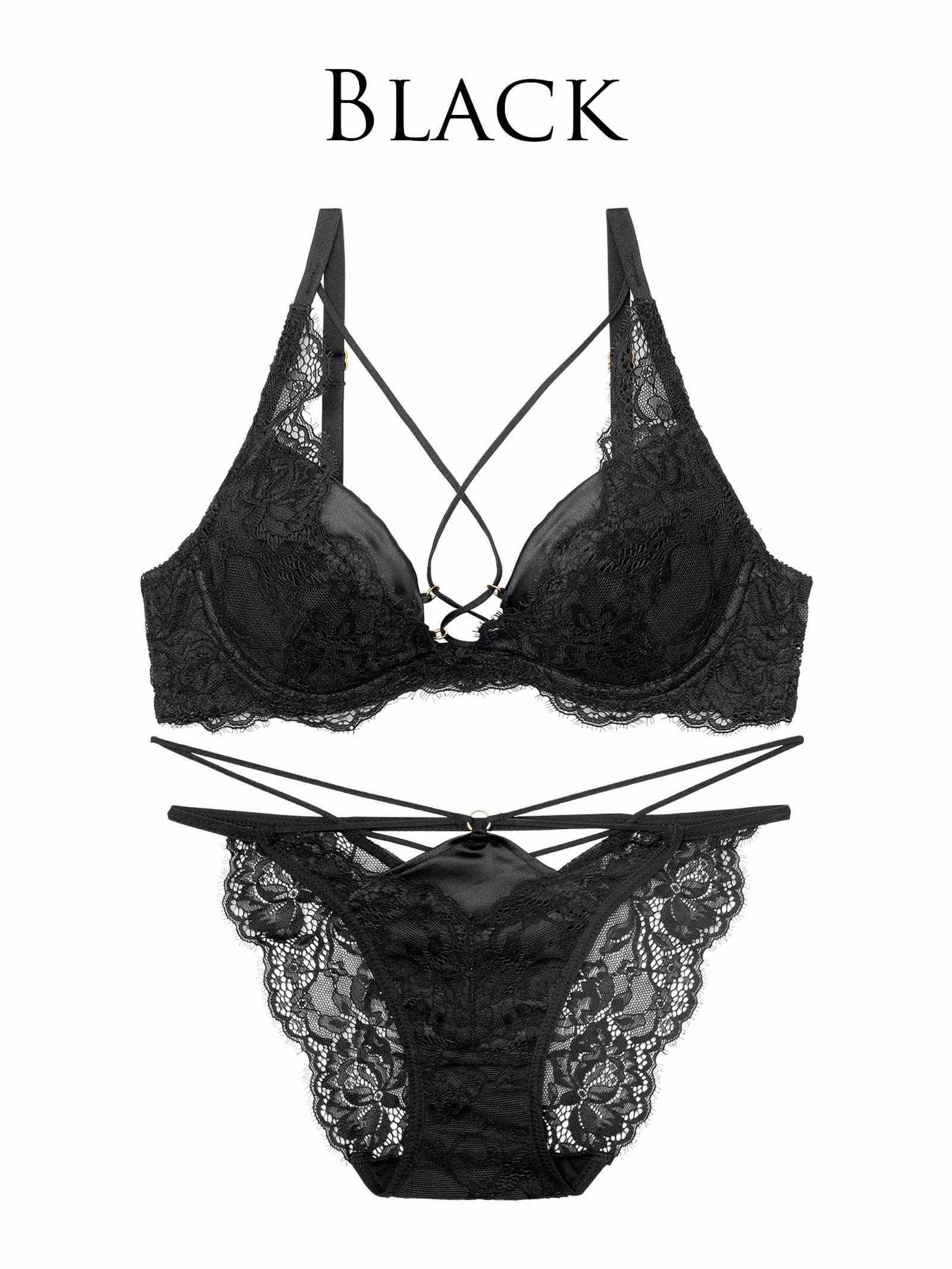 10/1新作!【Reinest】スパイシーサテンレーシィブラジャー&バック透けフルバックショーツ