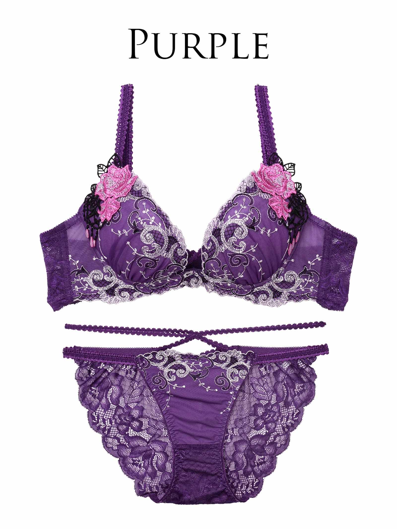 7/11新作!!【永尾まりや着用】【Reinest】マジェスティックアイビーコードブラジャー&バック透けフルバックショーツ