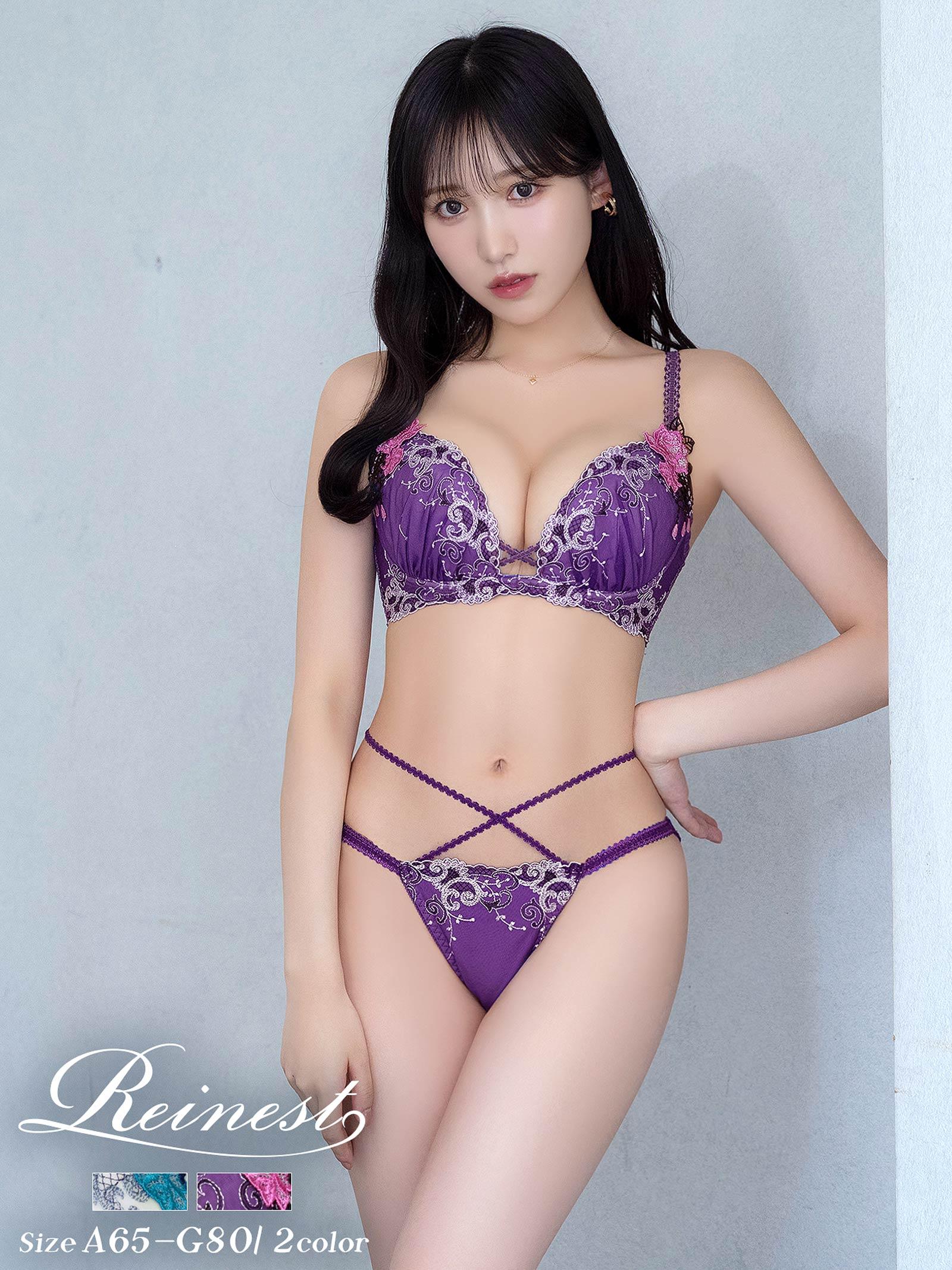 7/11新作!!【永尾まりや着用】【Reinest】マジェスティックアイビーコードブラジャー&バック透けフルバックショーツ