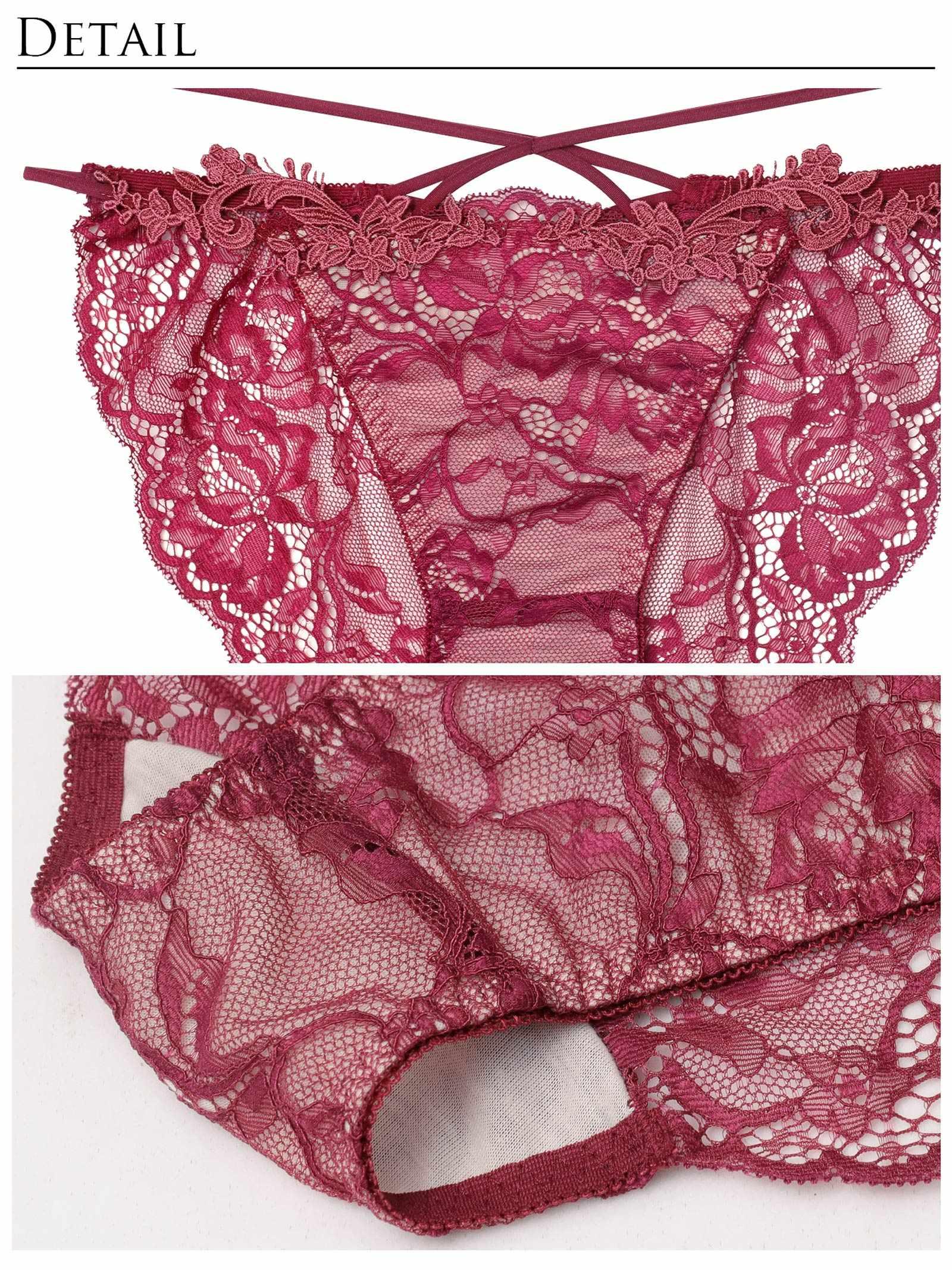 11/12新作!【Reinest】ロイヤルブルームレースブラジャー&バック透けフルバックショーツ