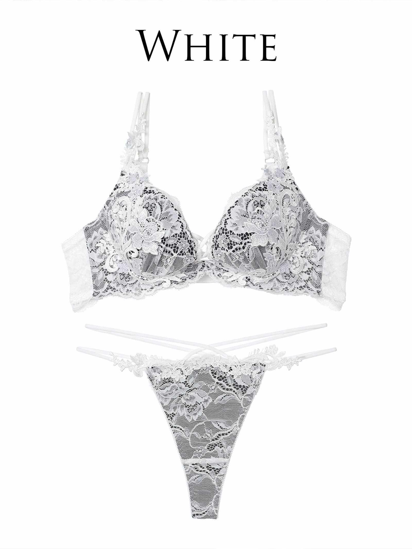 11/12新作!【Reinest】ロイヤルブルームレースブラジャー&バック透けTバックショーツ