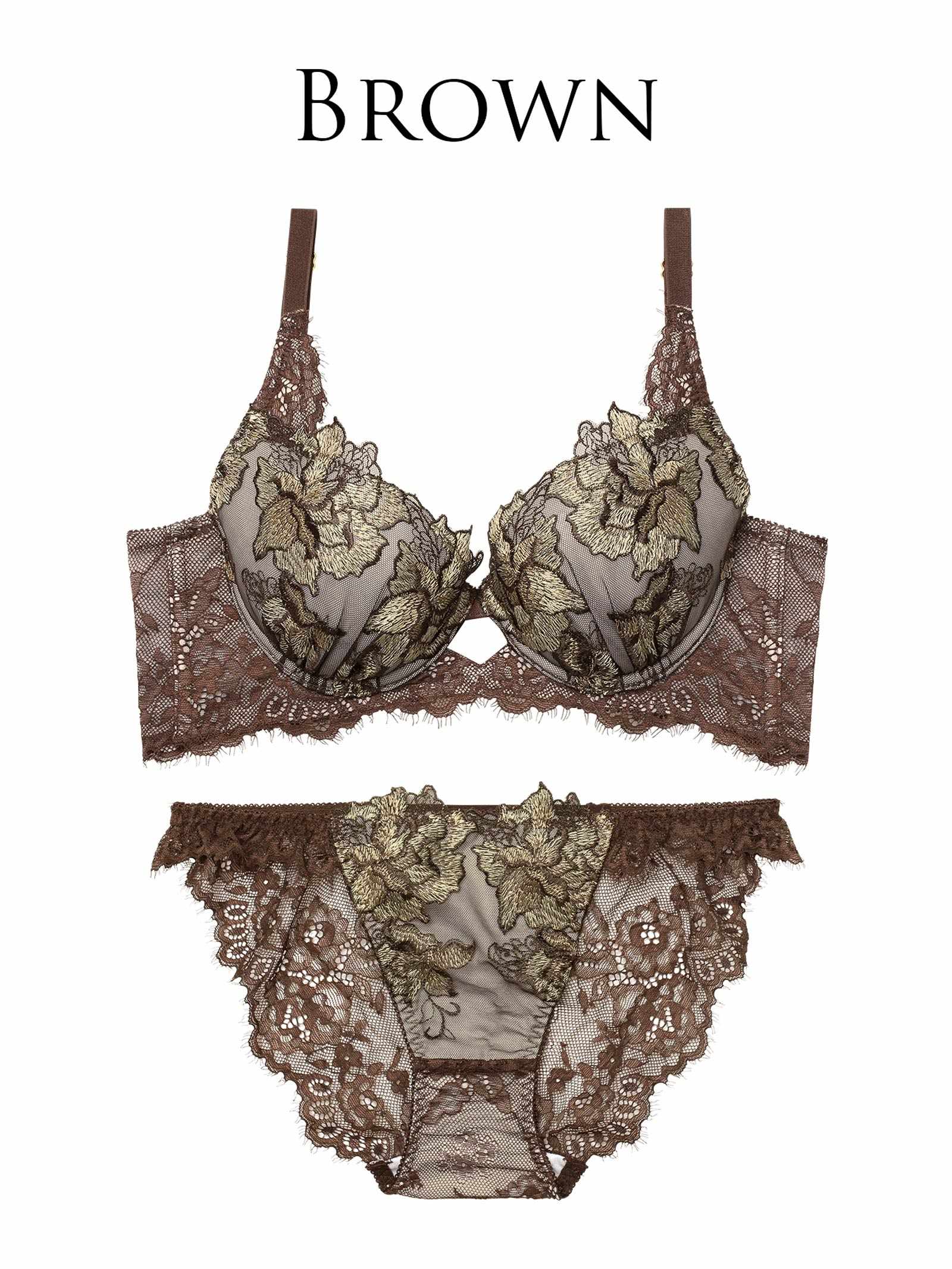 12/19新作!【Reinest】シャルムローズレース育乳脇高★魔法のブラジャー&バック透けフルバックショーツ