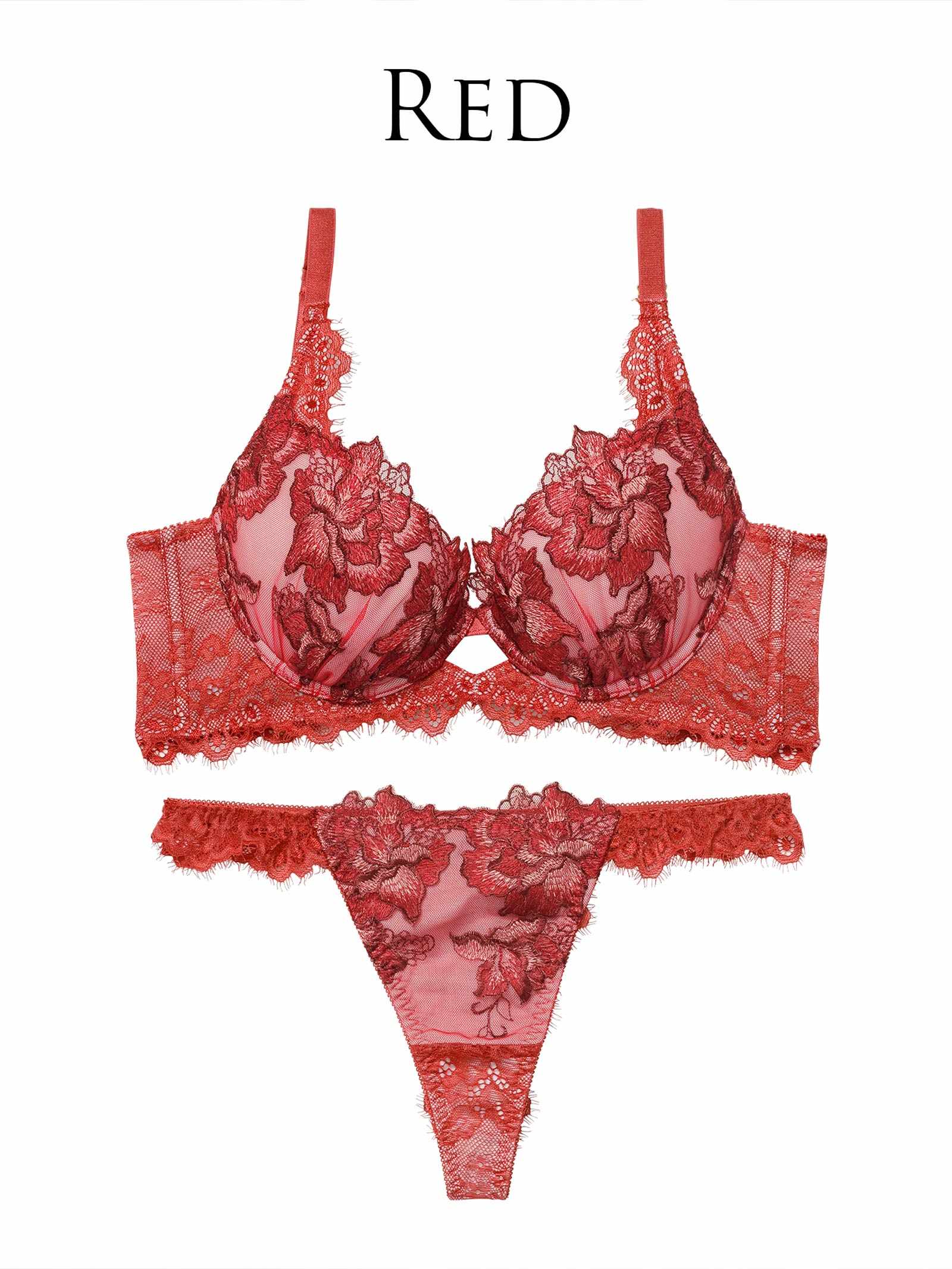 12/19新作!【Reinest】シャルムローズレース育乳脇高★魔法のブラジャー&バック透けTバックショーツ