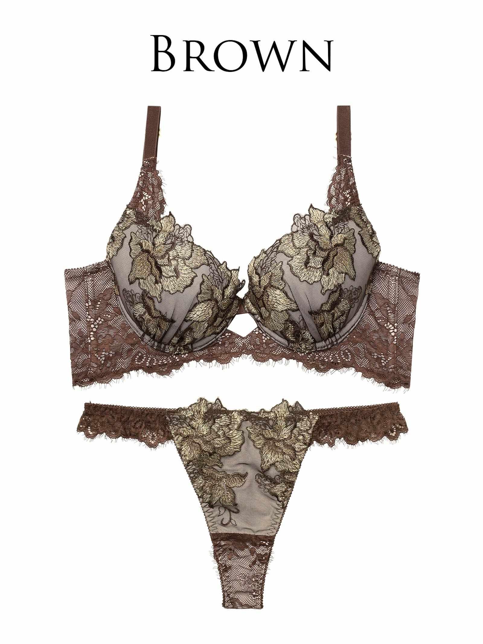 12/19新作!【Reinest】シャルムローズレース育乳脇高★魔法のブラジャー&バック透けTバックショーツ