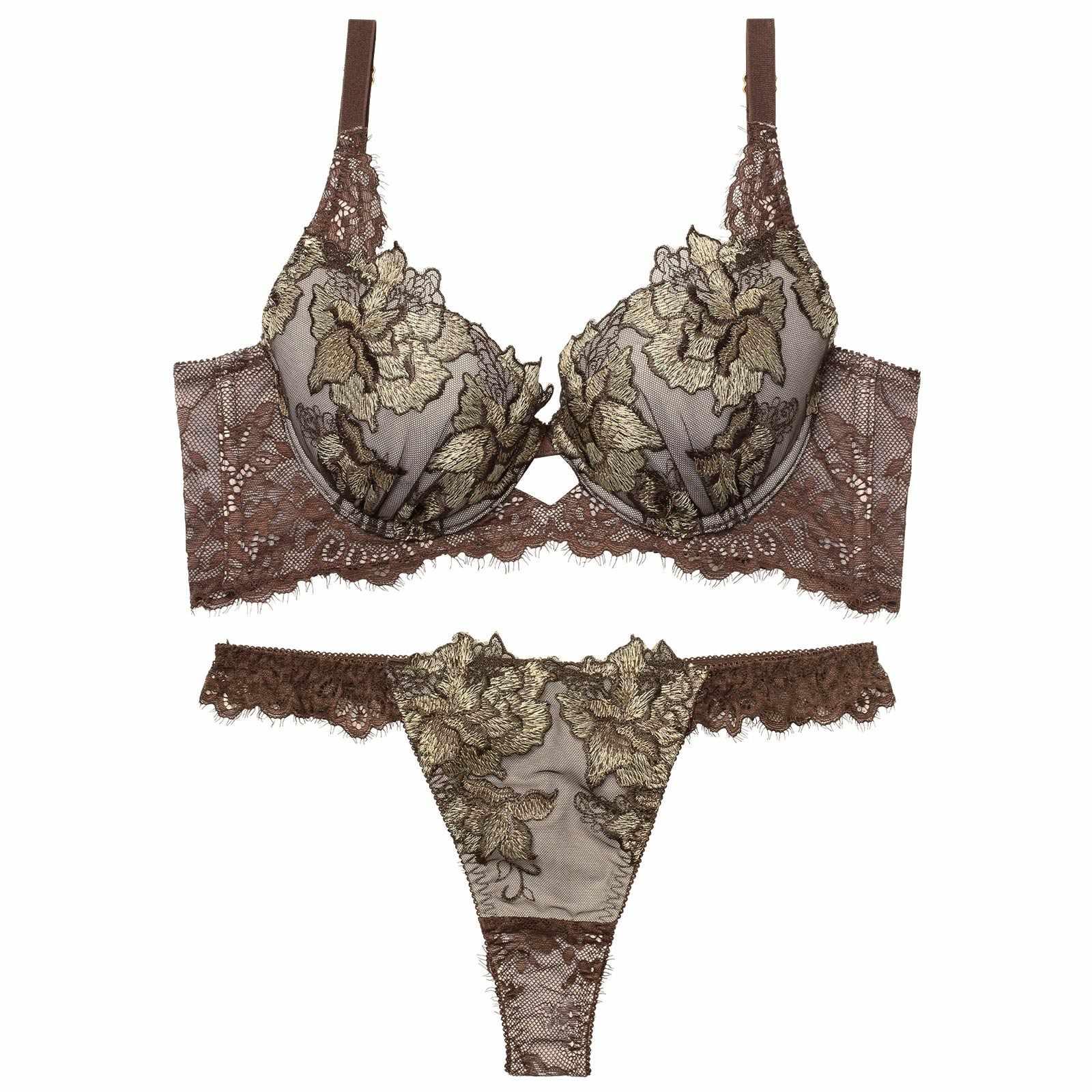 2/11再販!【Reinest】シャルムローズレース育乳脇高★魔法のブラジャー&バック透けTバックショーツ