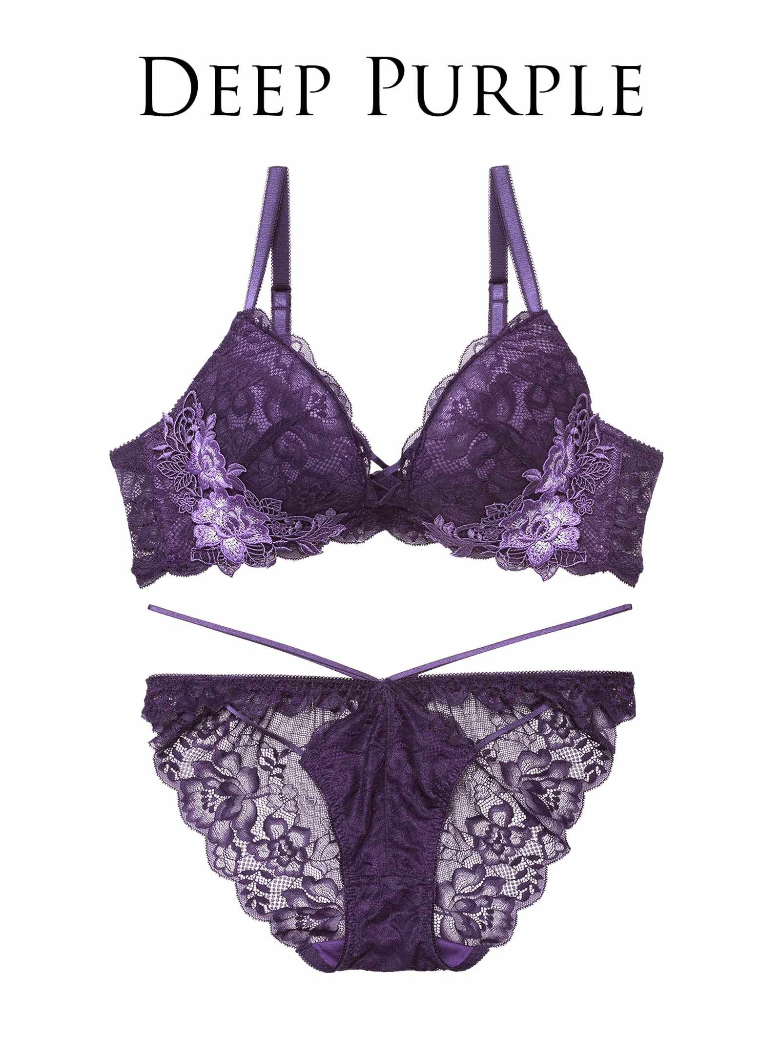 3/10新作!【永尾まりや着用】【Reinest】ボタニカルレースアップカットブラジャー&バック透けフルバックショーツ