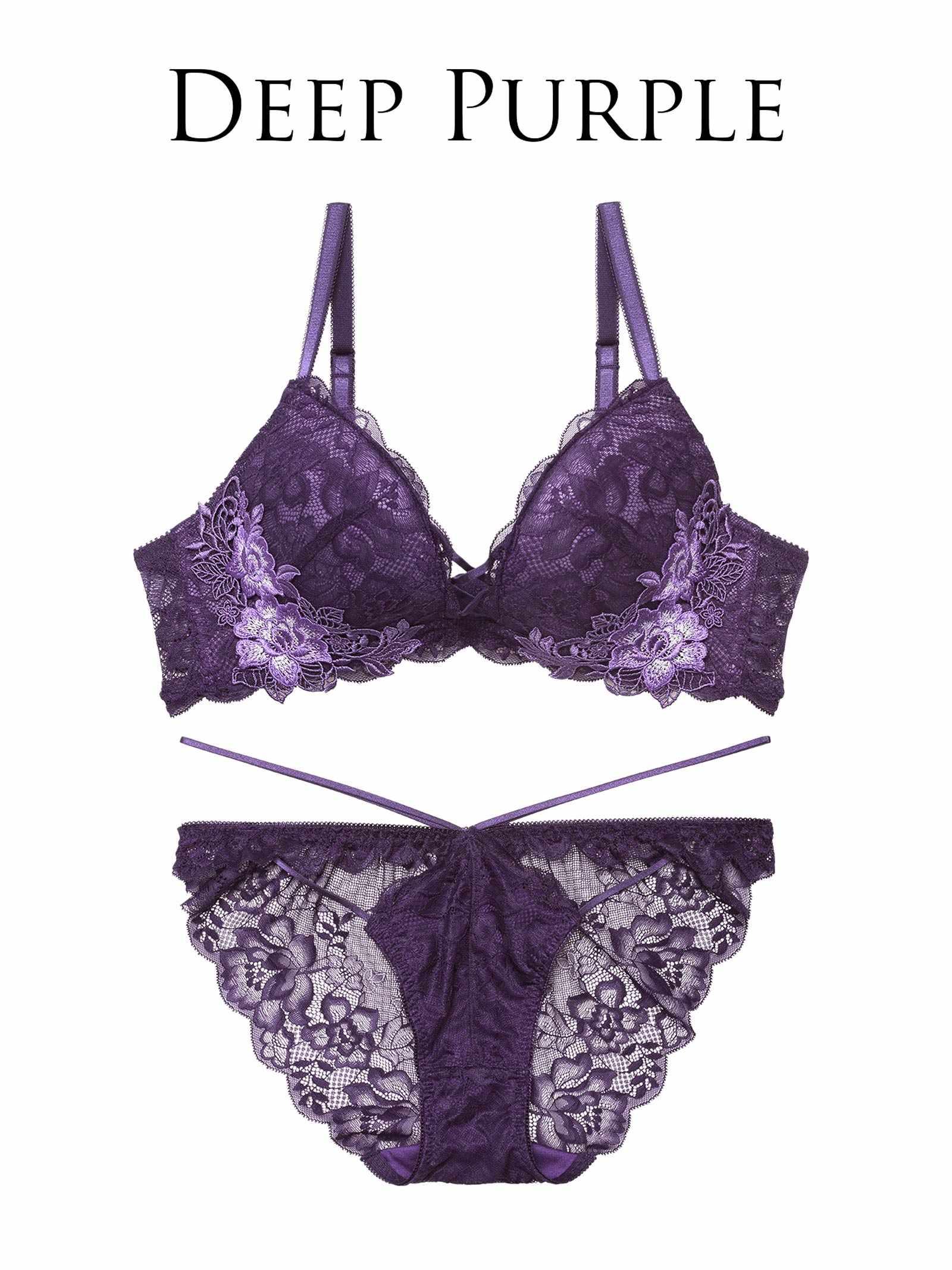 【永尾まりや着用】【Reinest】ボタニカルレースアップカットブラジャー&バック透けフルバックショーツ - 【公式】247Lingerie