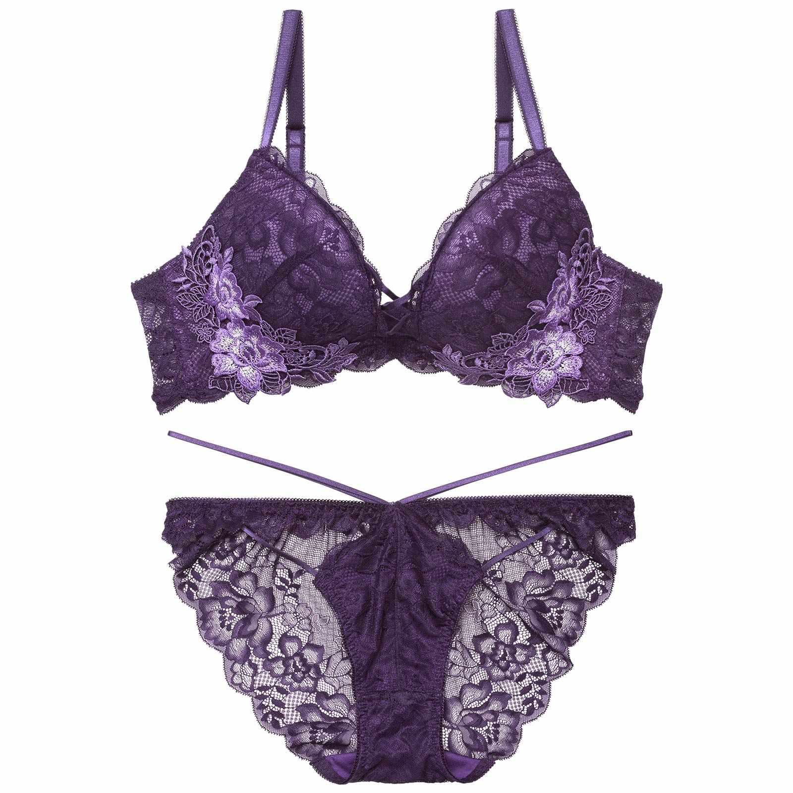 【永尾まりや着用】【Reinest】ボタニカルレースアップカットブラジャー&バック透けフルバックショーツ - 【公式】247Lingerie