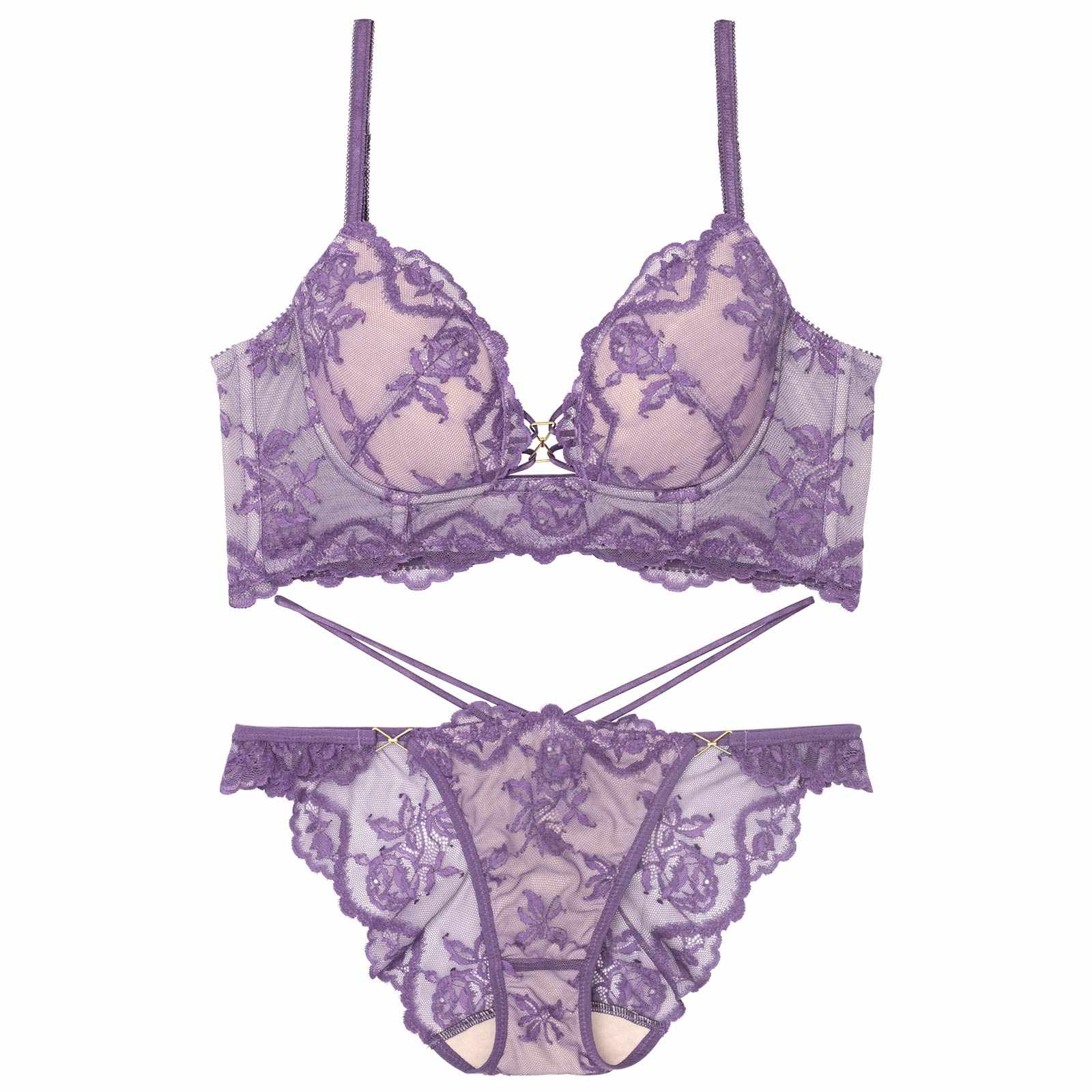 【永尾まりや着用】【Reinest】ヌーディパルフェ背中魅せブラジャー&バック透けフルバックショーツ