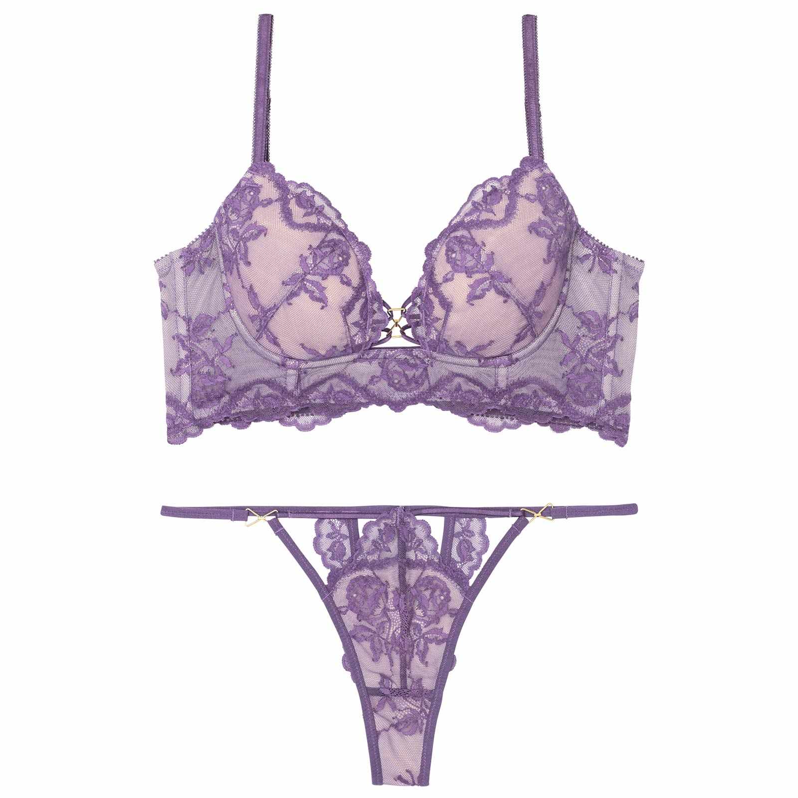 【永尾まりや着用】【Reinest】ヌーディパルフェ背中魅せブラジャー&バック透けTバックショーツ