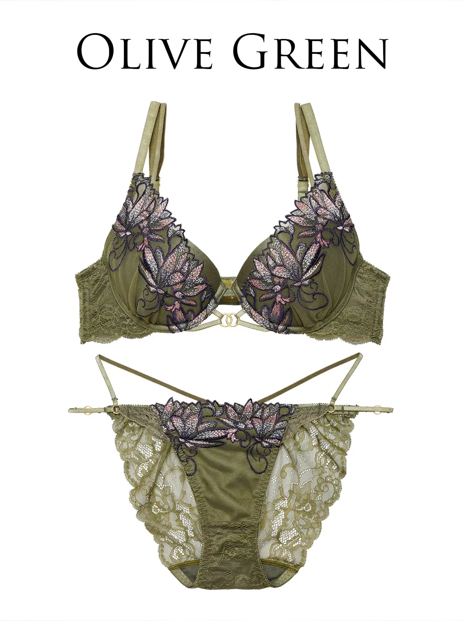 【Reinest】ブロッサムリングコードブラジャー&バック透けフルバックショーツ - 【公式】247Lingerie