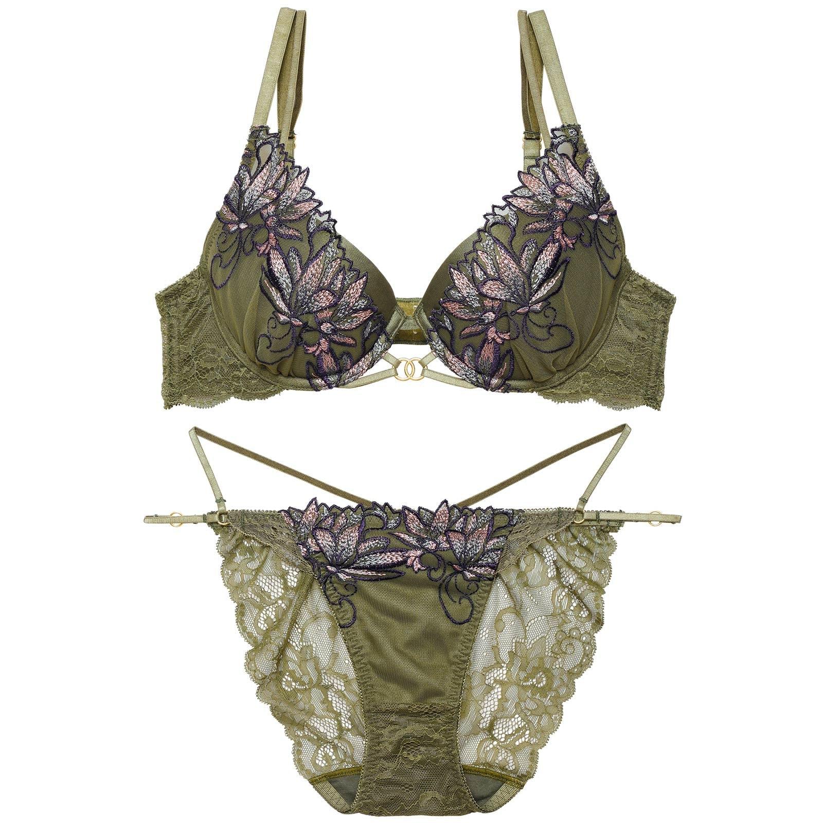 【Reinest】ブロッサムリングコードブラジャー&バック透けフルバックショーツ - 【公式】247Lingerie