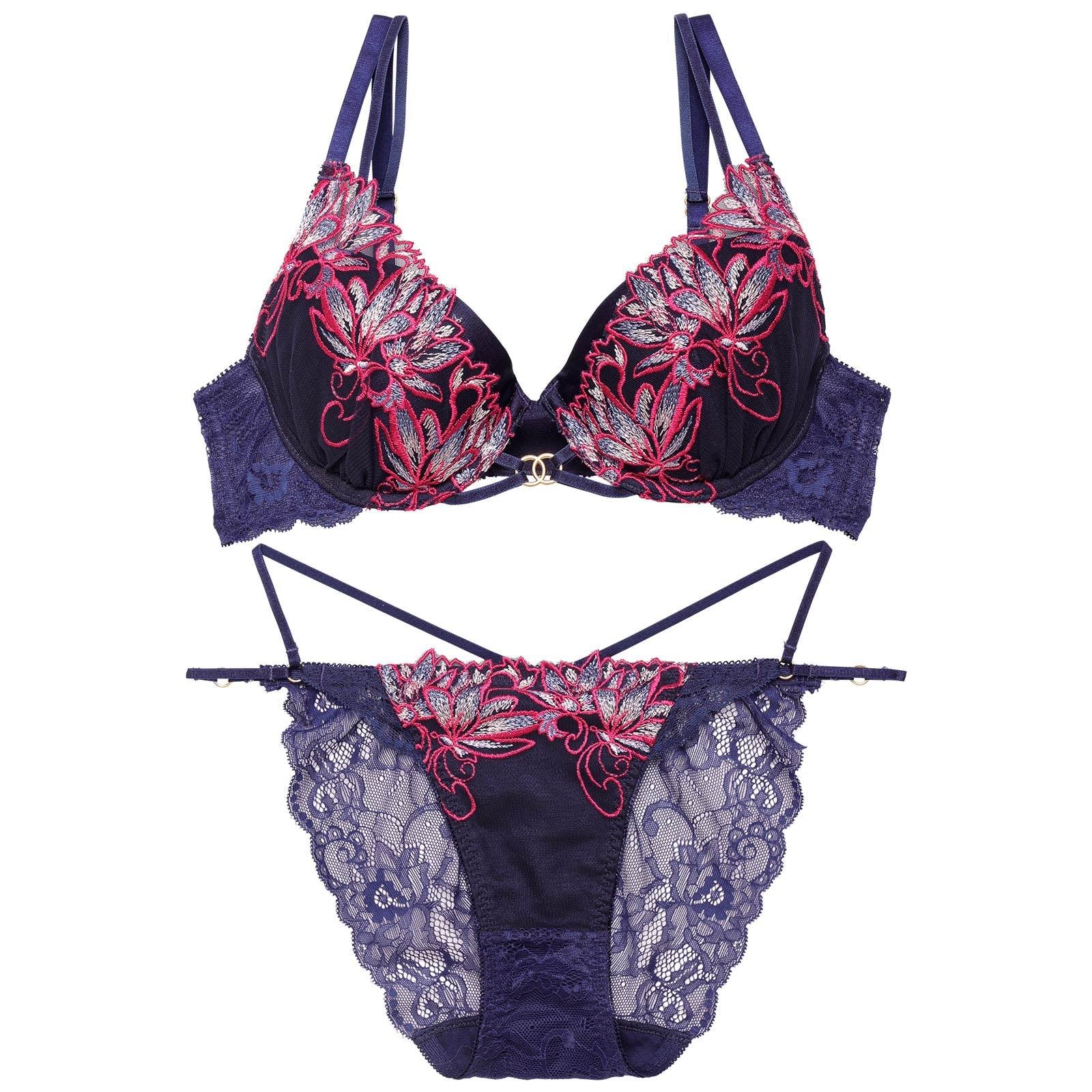 【Reinest】ブロッサムリングコードブラジャー&バック透けフルバックショーツ - 【公式】247Lingerie