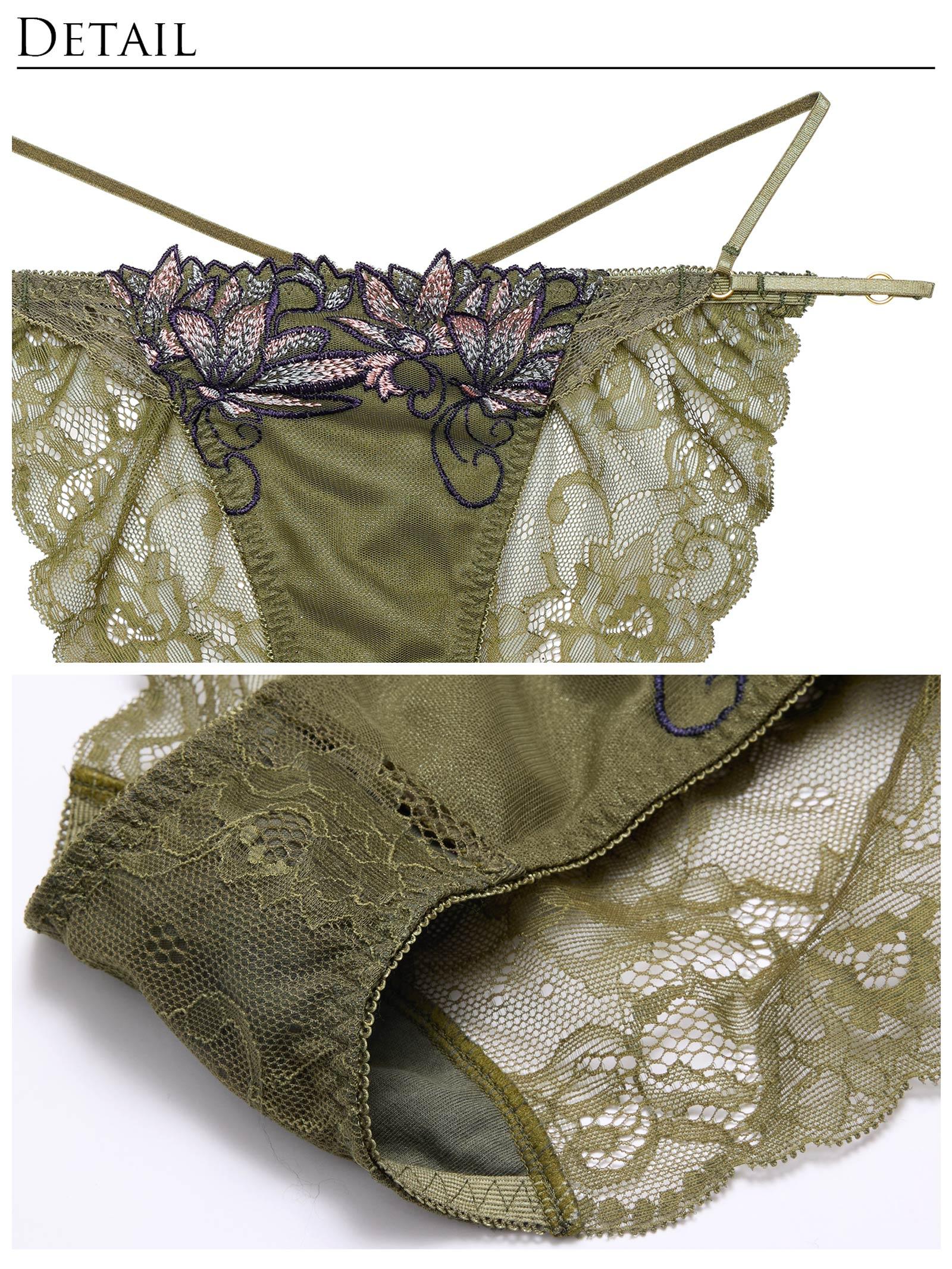 【Reinest】ブロッサムリングコードブラジャー&バック透けフルバックショーツ - 【公式】247Lingerie