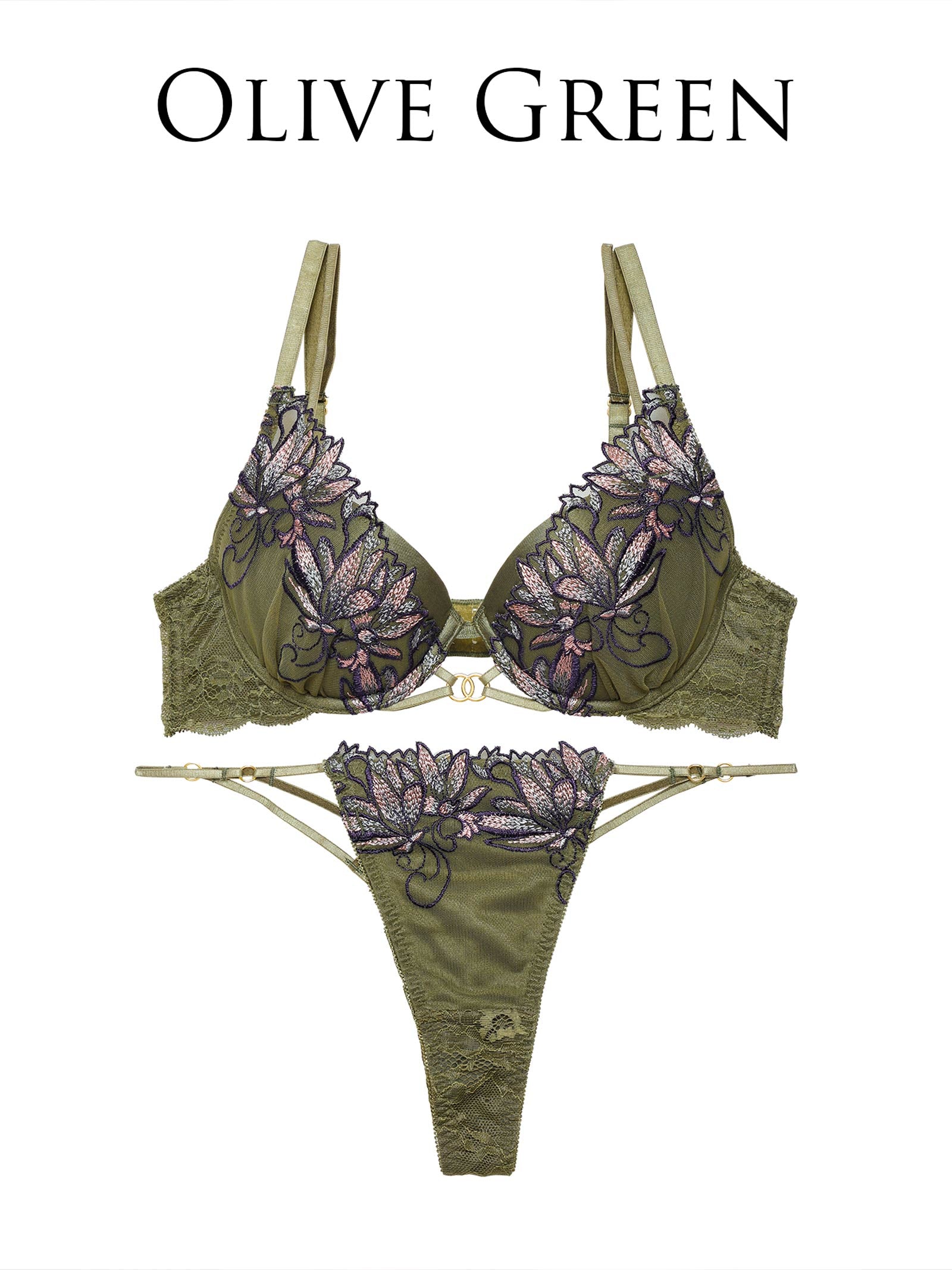 12/20新作!【Reinest】ブロッサムリングコードブラジャー&バック透けTバックショーツ