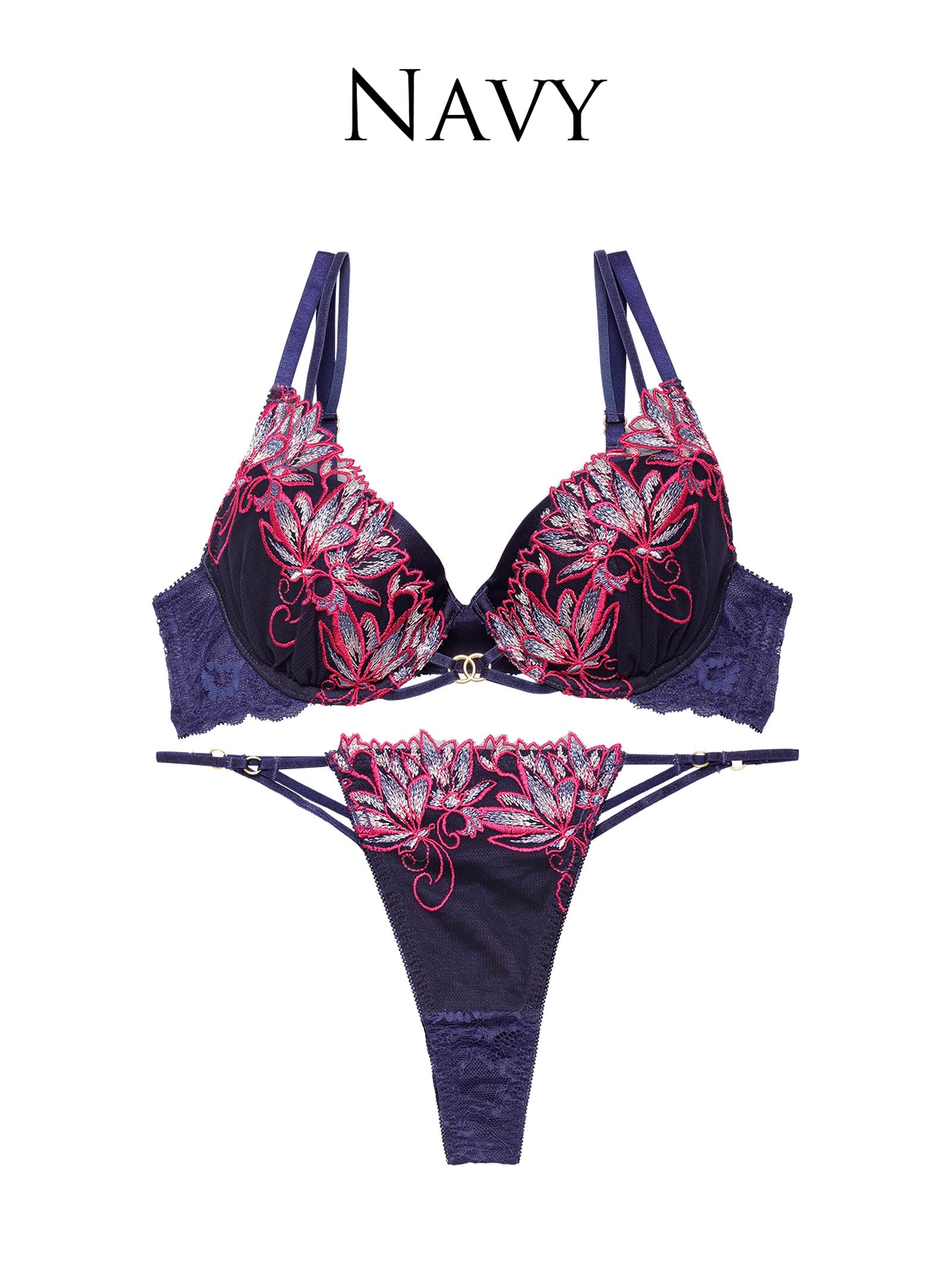 12/20新作!【Reinest】ブロッサムリングコードブラジャー&バック透けTバックショーツ