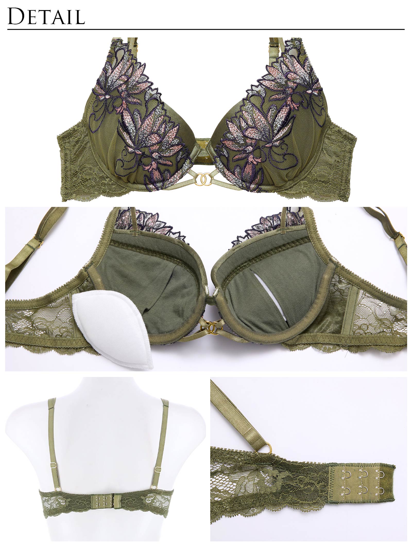 12/20新作!【Reinest】ブロッサムリングコードブラジャー&バック透けTバックショーツ