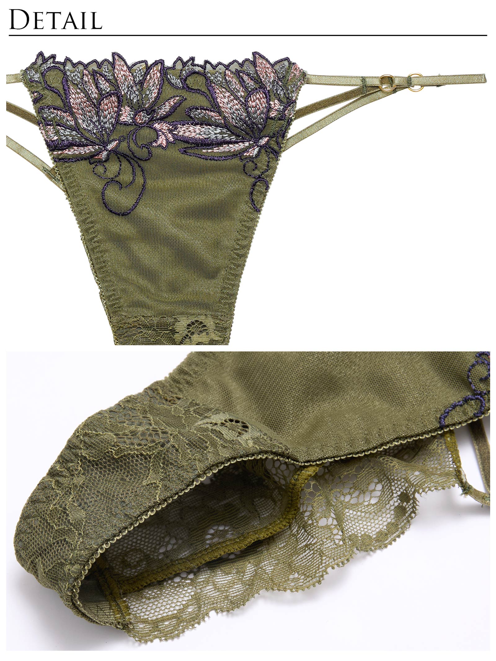 12/20新作!【Reinest】ブロッサムリングコードブラジャー&バック透けTバックショーツ