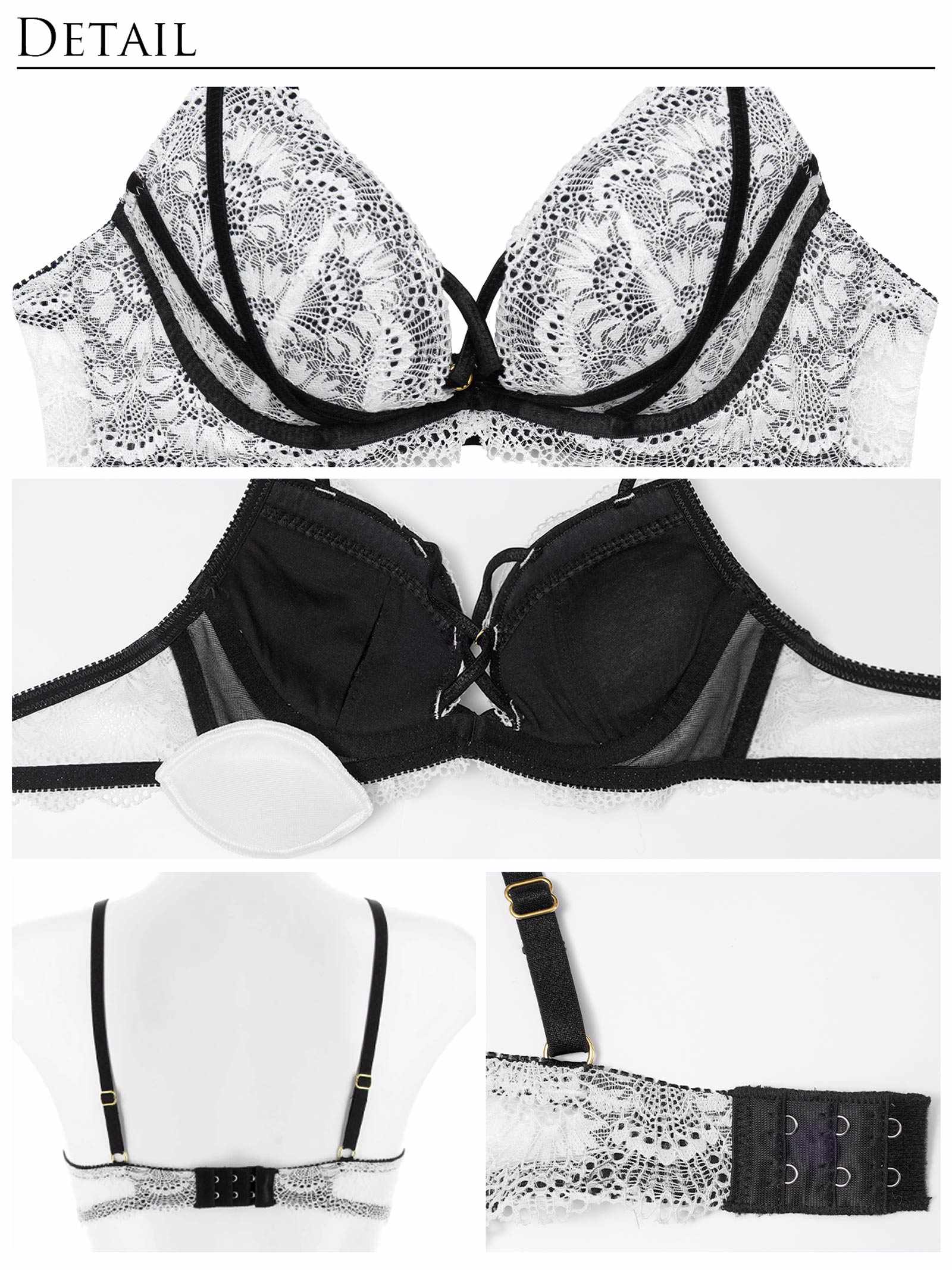 3/14新作!【永尾まりや着用】【Reinest】モダンクロスコードレースブラジャー&バック透けフルバックショーツ