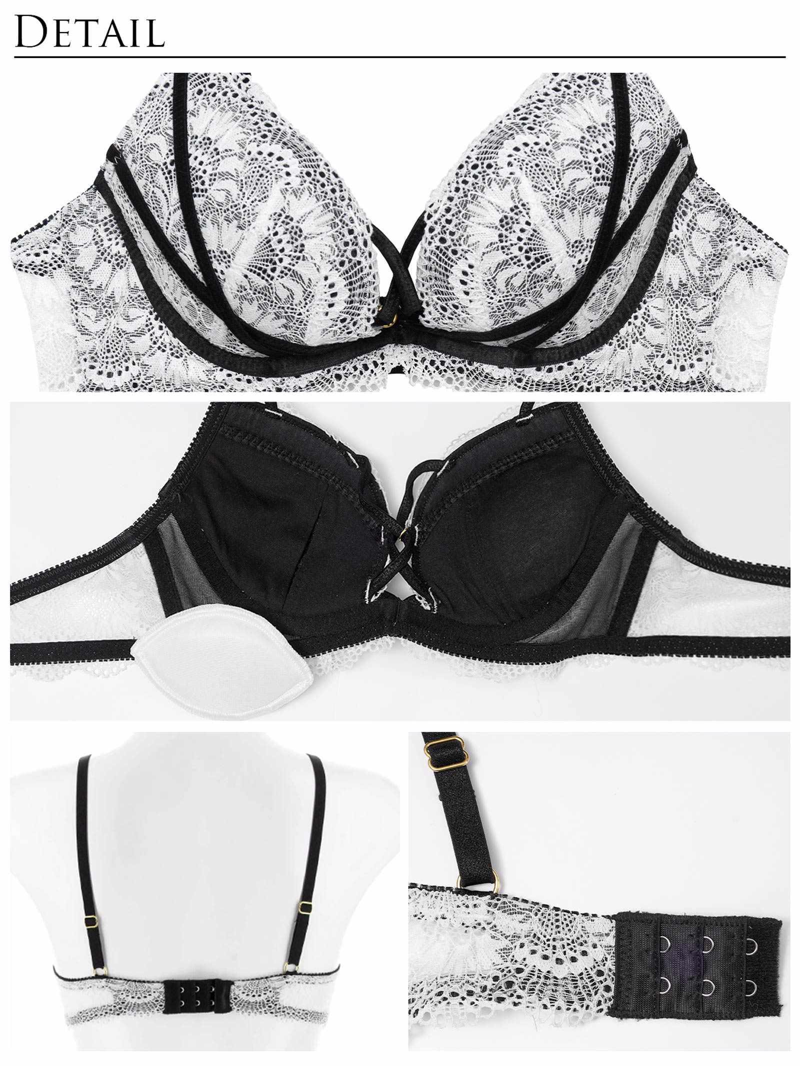 【永尾まりや着用】【Reinest】モダンクロスコードレースブラジャー&バック透けフルバックショーツ - 【公式】247Lingerie