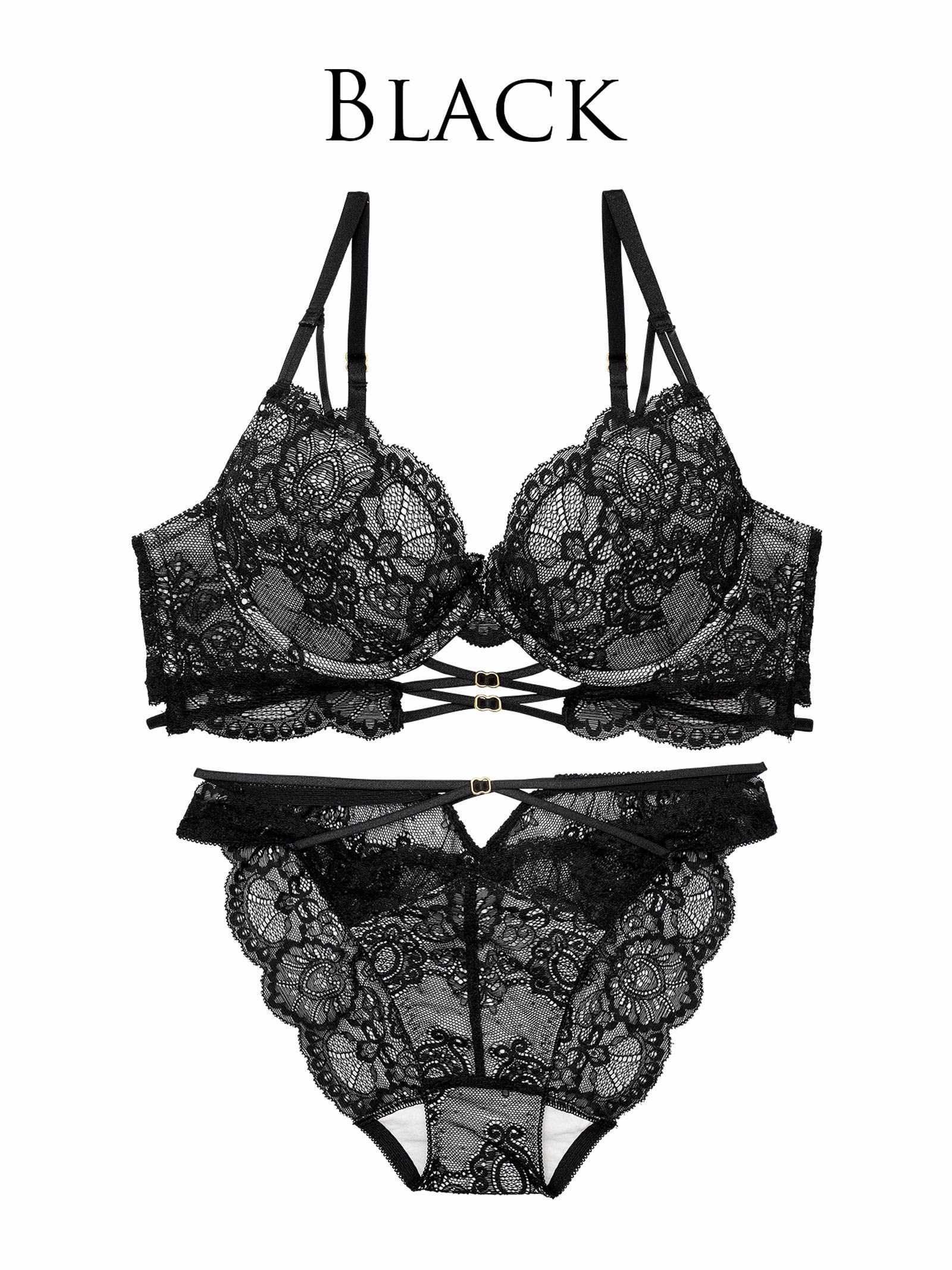 4/25新作!【永尾まりや着用】【Reinest】アラベスクレーシィストリングブラジャー&バック透けフルバックショーツ