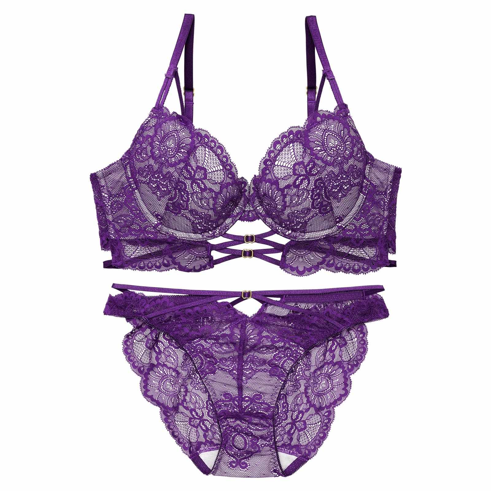 【永尾まりや着用】【Reinest】アラベスクレーシィストリングブラジャー&バック透けフルバックショーツ