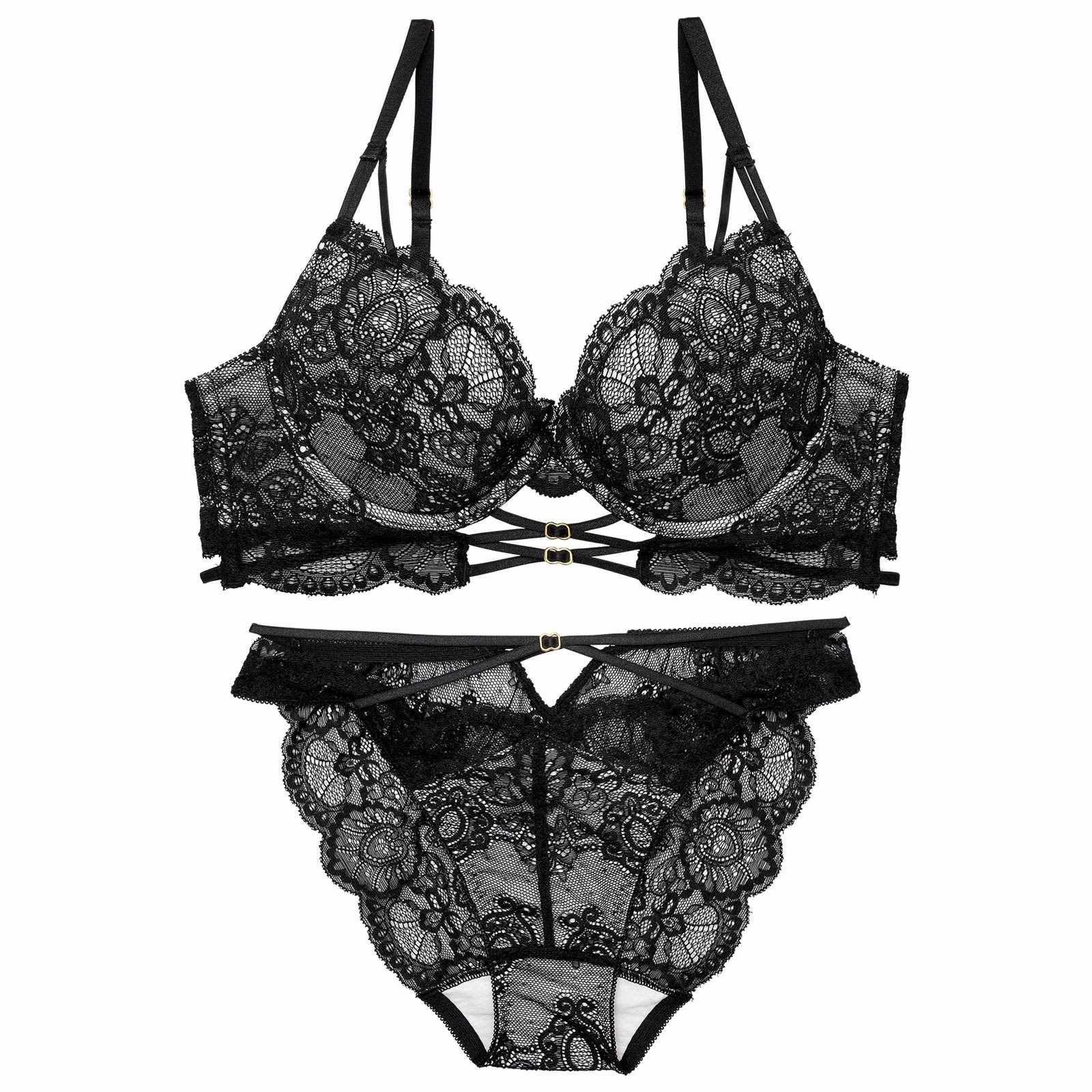 【永尾まりや着用】【Reinest】アラベスクレーシィストリングブラジャー&バック透けフルバックショーツ