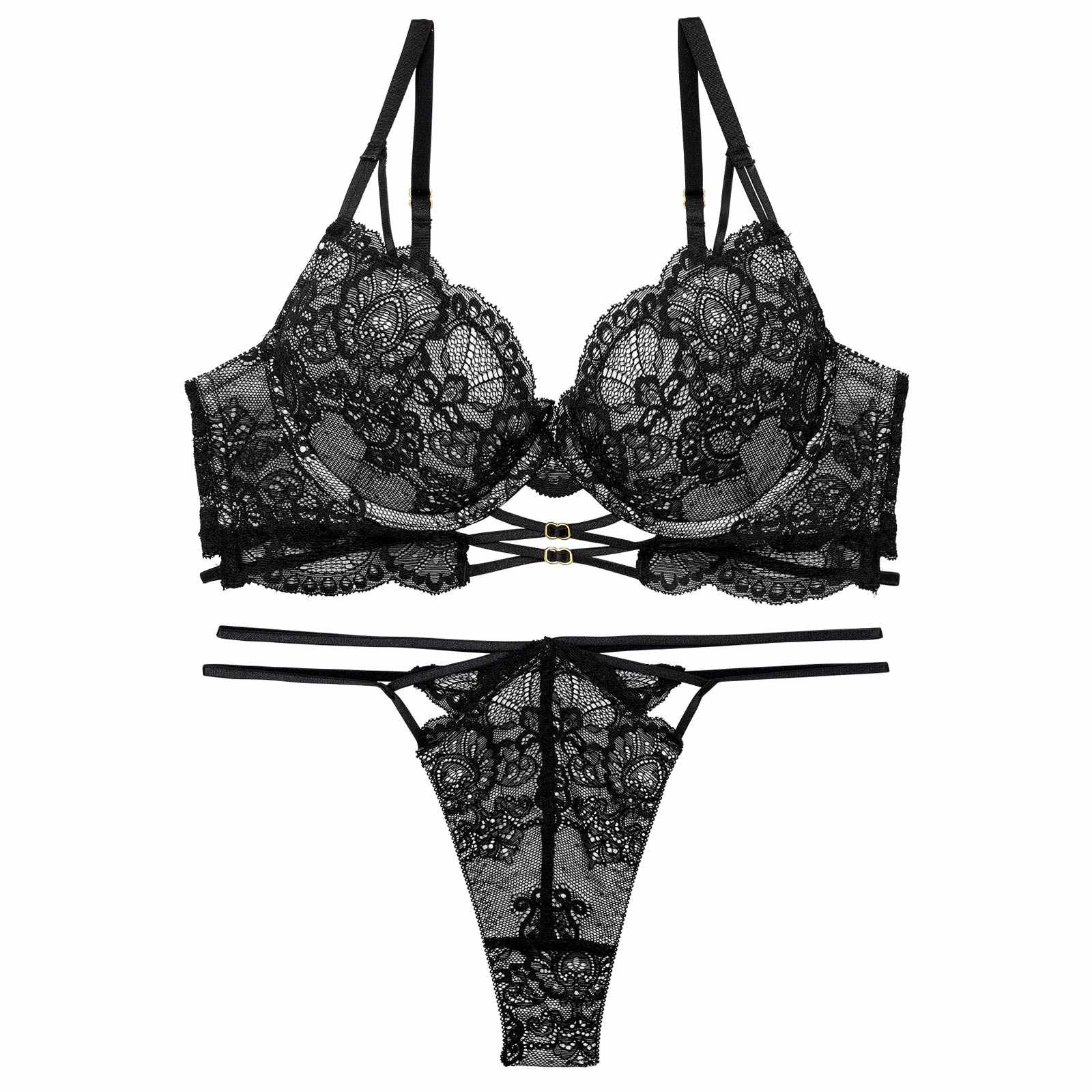 【永尾まりや着用】【Reinest】アラベスクレーシィストリングブラジャー&バック透けTバックショーツ