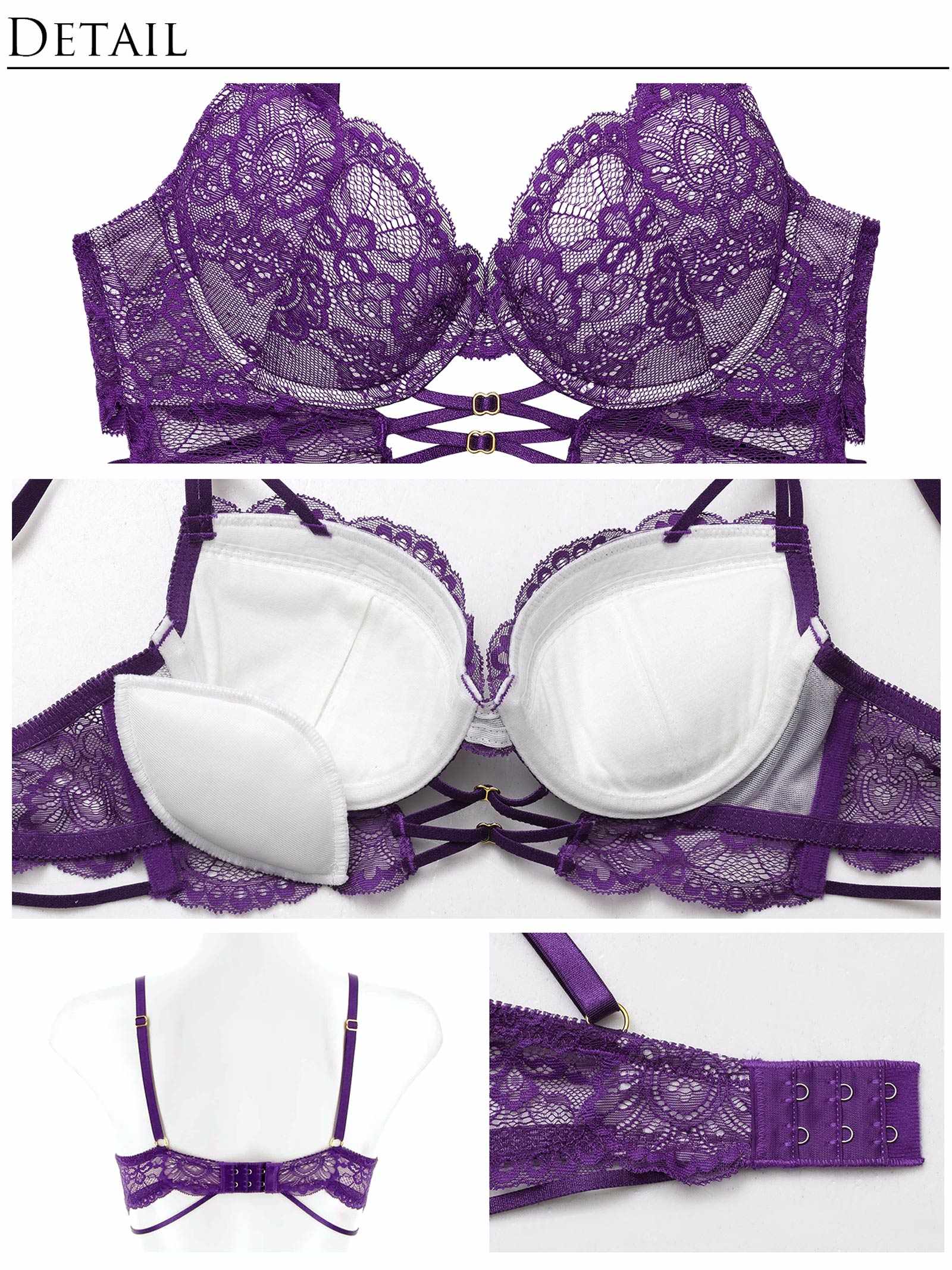 4/25新作!【永尾まりや着用】【Reinest】アラベスクレーシィストリングブラジャー&バック透けTバックショーツ