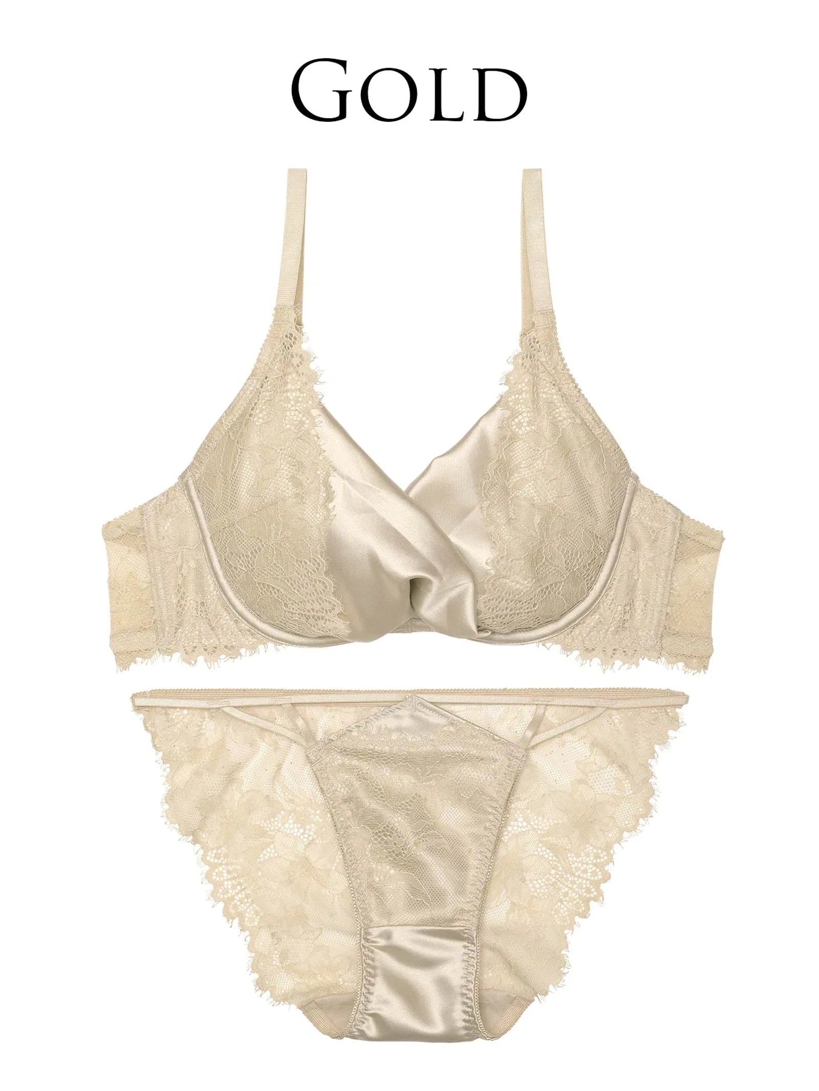 【Reinest】グロッシーリュクスサテンブラジャー&バック透けフルバックショーツ - 【公式】247Lingerie