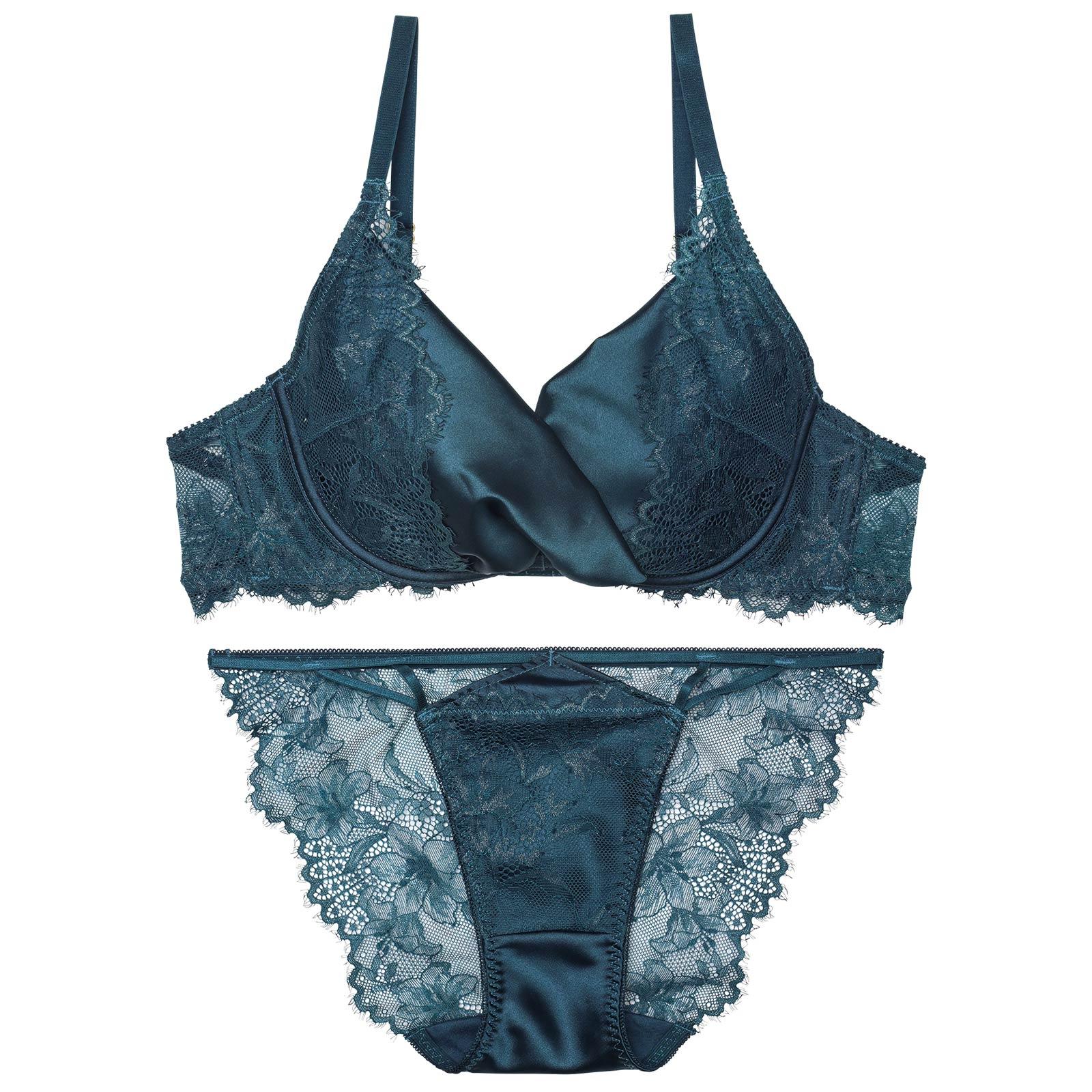 【Reinest】グロッシーリュクスサテンブラジャー&バック透けフルバックショーツ - 【公式】247Lingerie