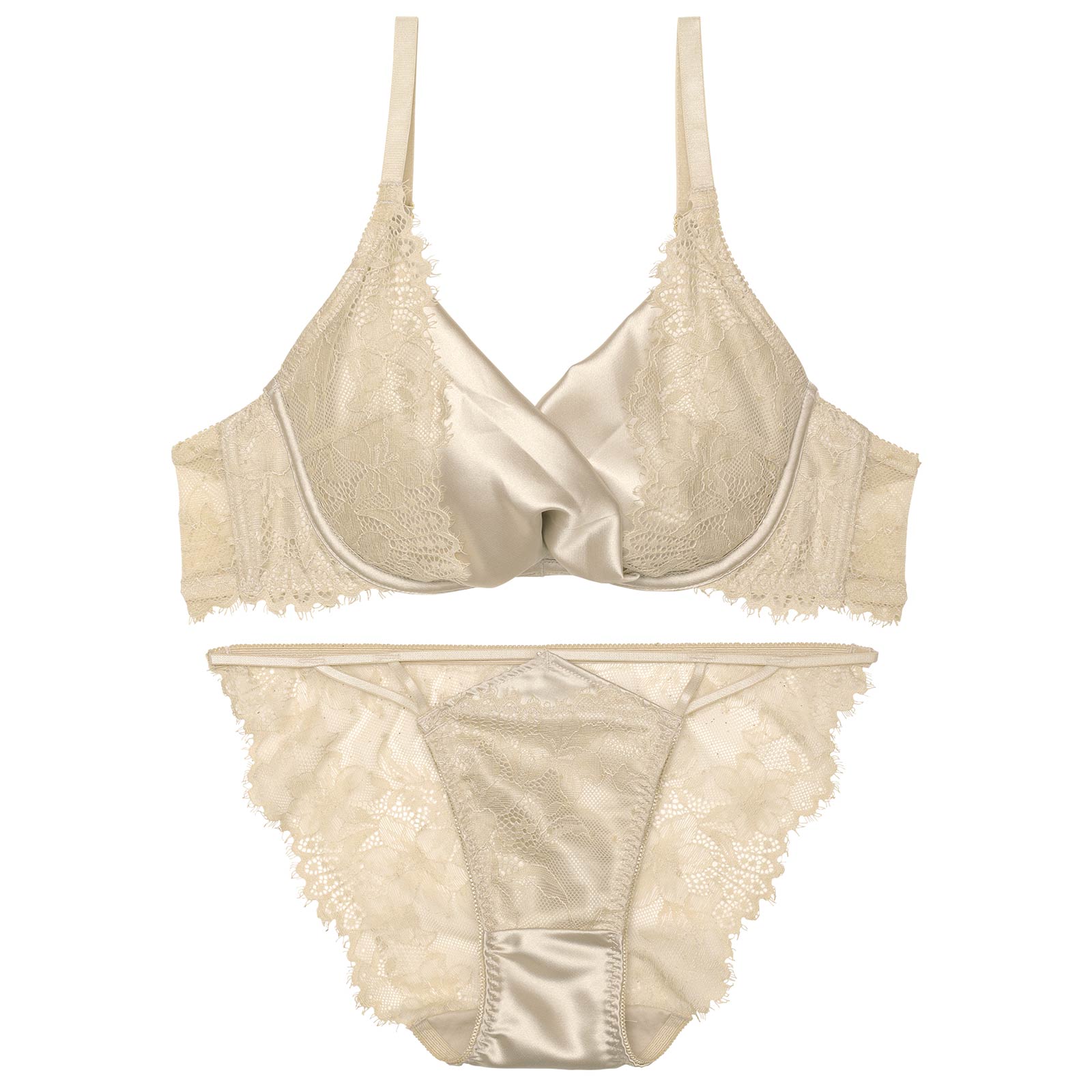 11/20再販!【Reinest】グロッシーリュクスサテンブラジャー&バック透けフルバックショーツ