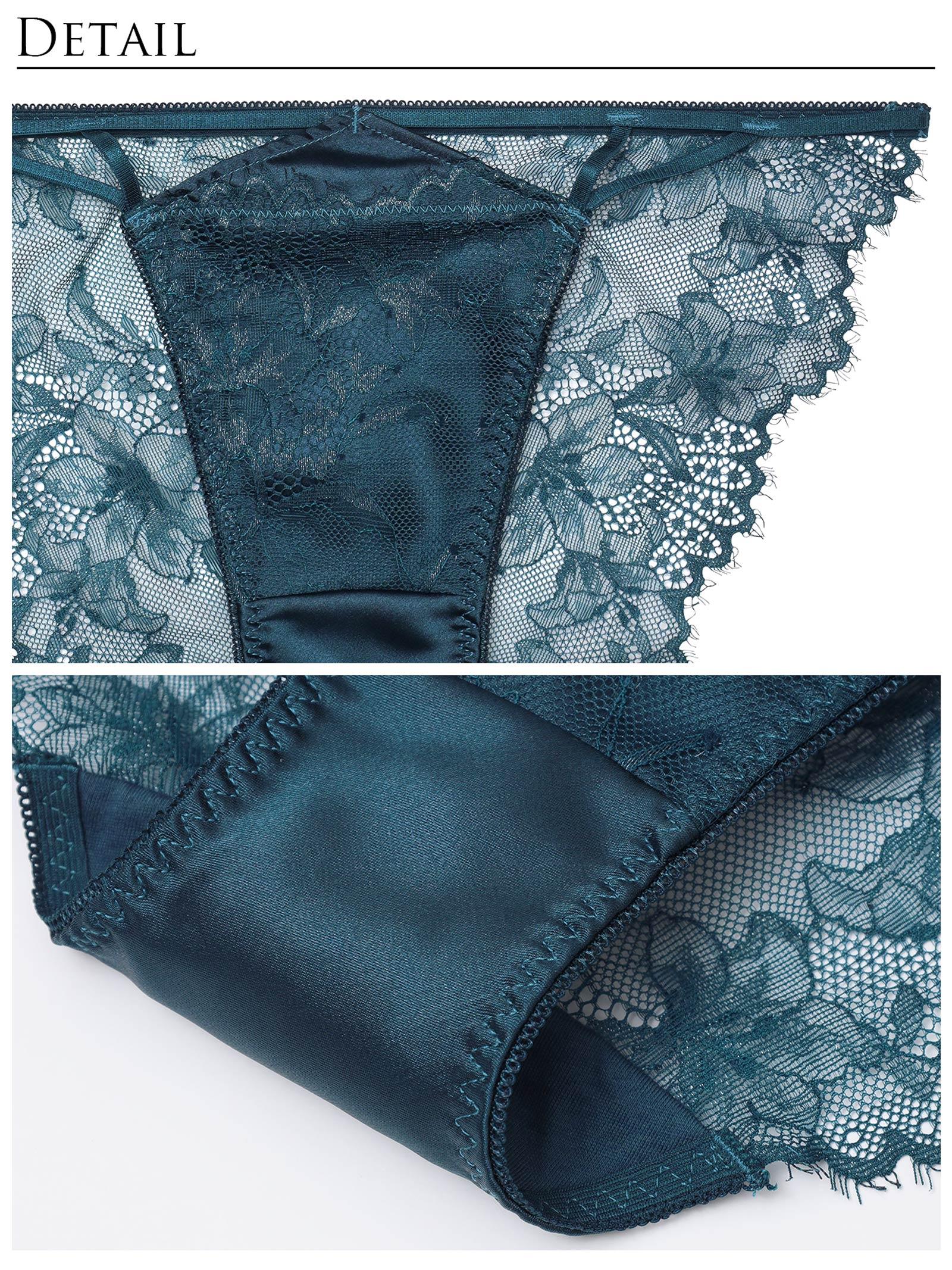 【Reinest】グロッシーリュクスサテンブラジャー&バック透けフルバックショーツ - 【公式】247Lingerie