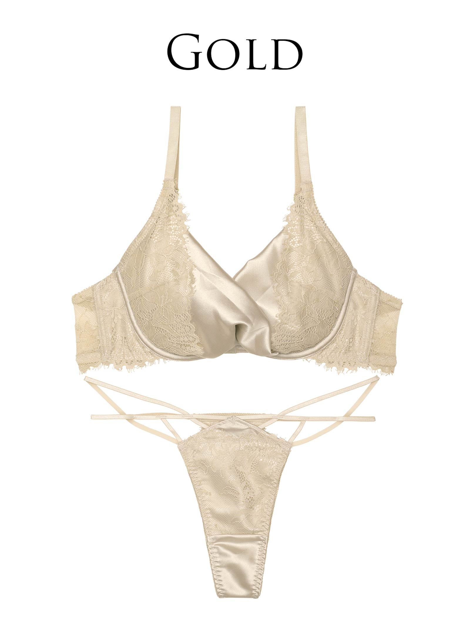 【Reinest】グロッシーリュクスサテンブラジャー&バック透けTバックショーツ - 【公式】247Lingerie