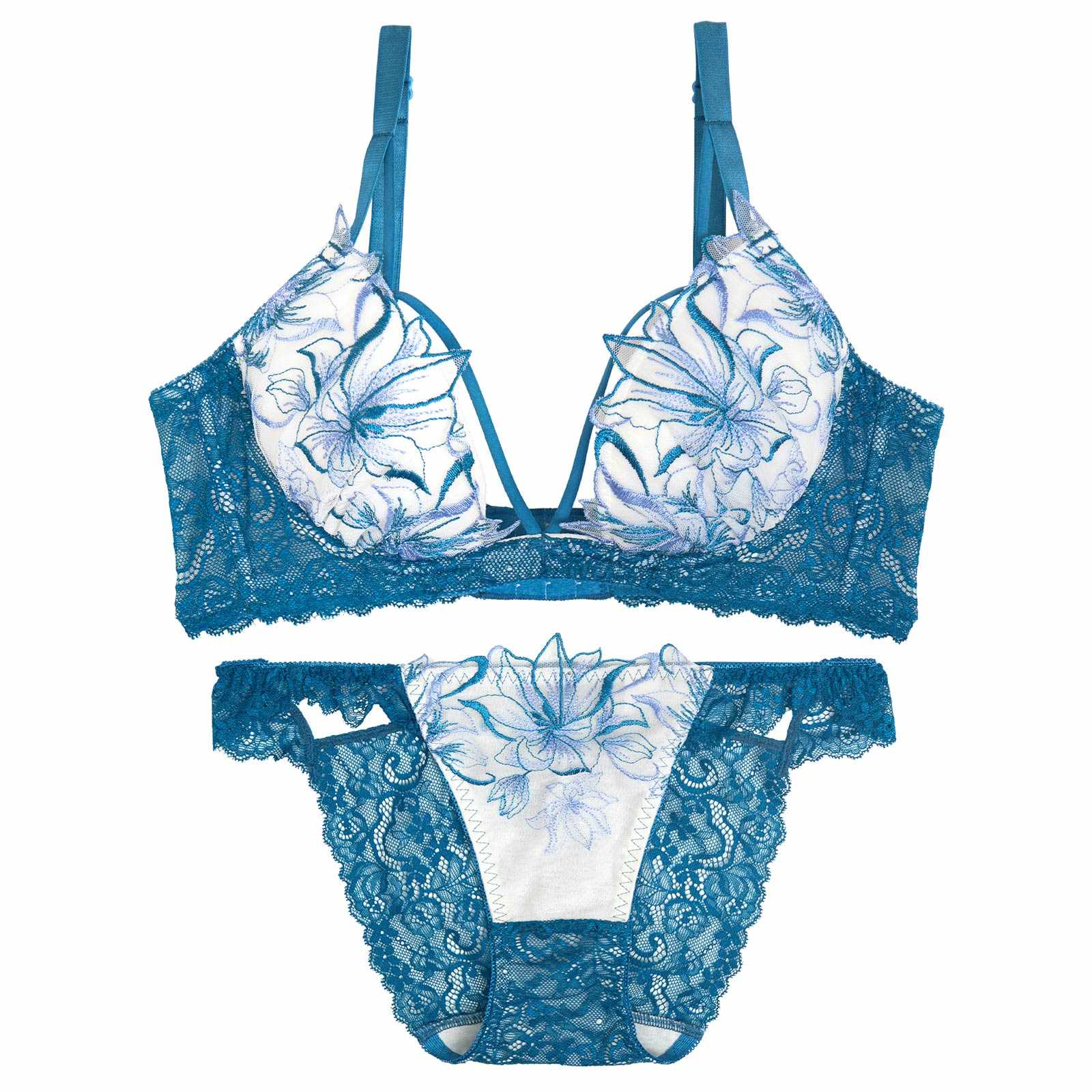 【永尾まりや着用】【Reinest】ミューズリリーカットレーシィ育乳脇高★魔法のブラジャー&バック透けフルバックショーツ